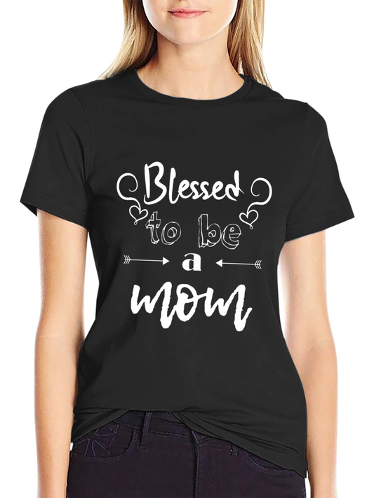 Blessed To Be A Mom Black T-Shirt