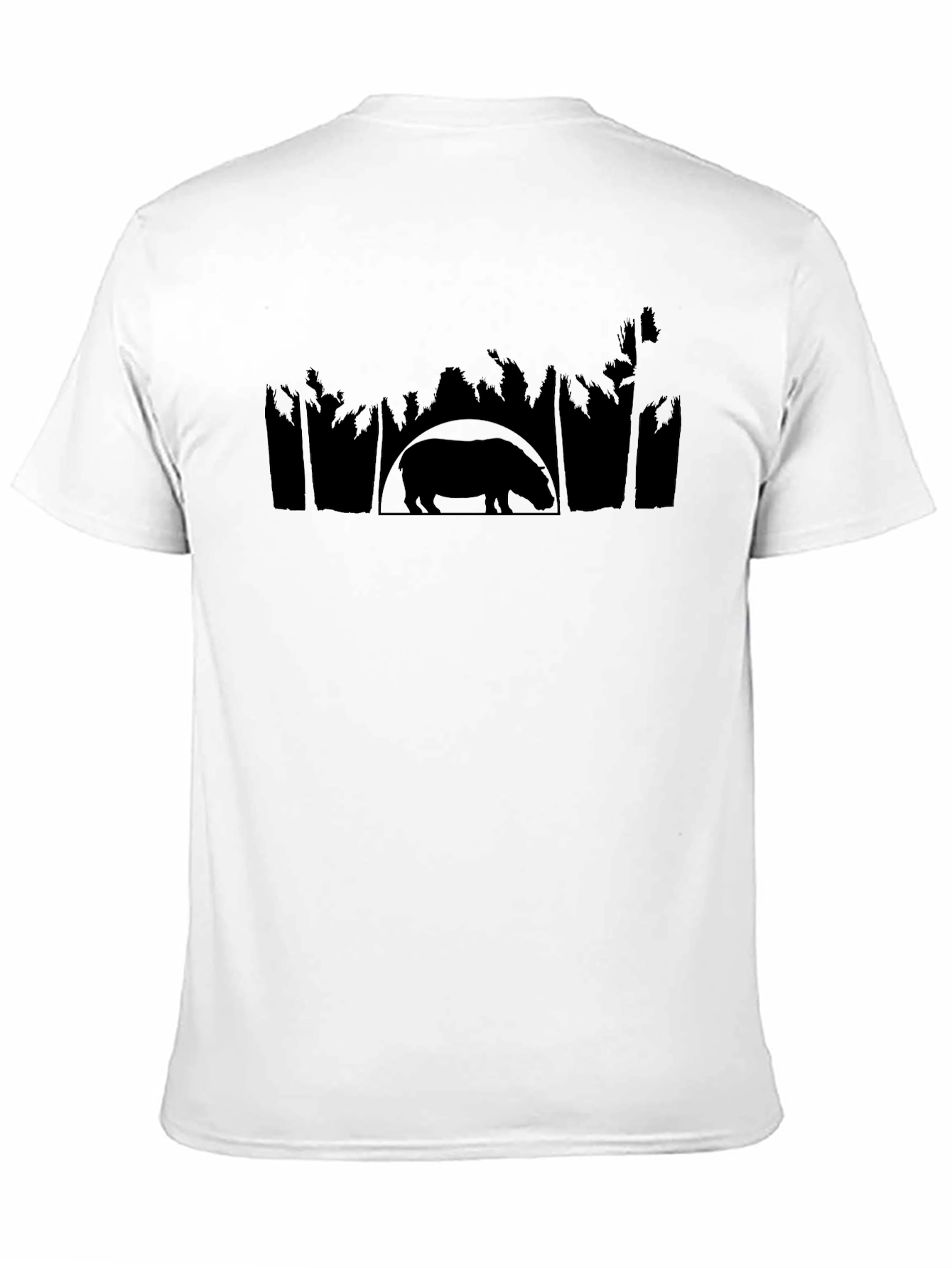 Hippo Silhouette Graphic Print Mens T-Shirt