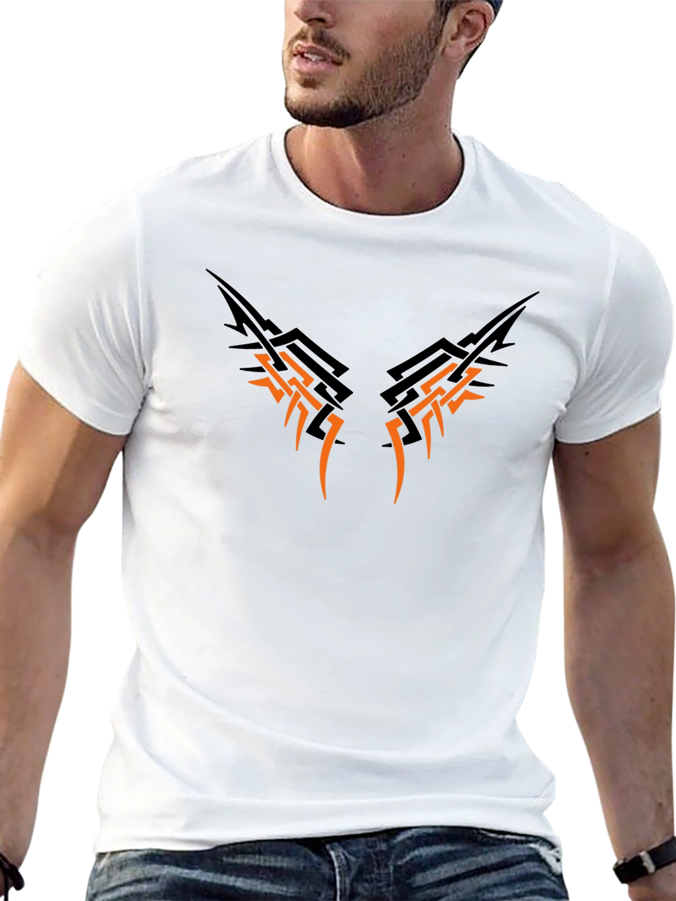 Edgy Tribal Graphic Black T-Shirt