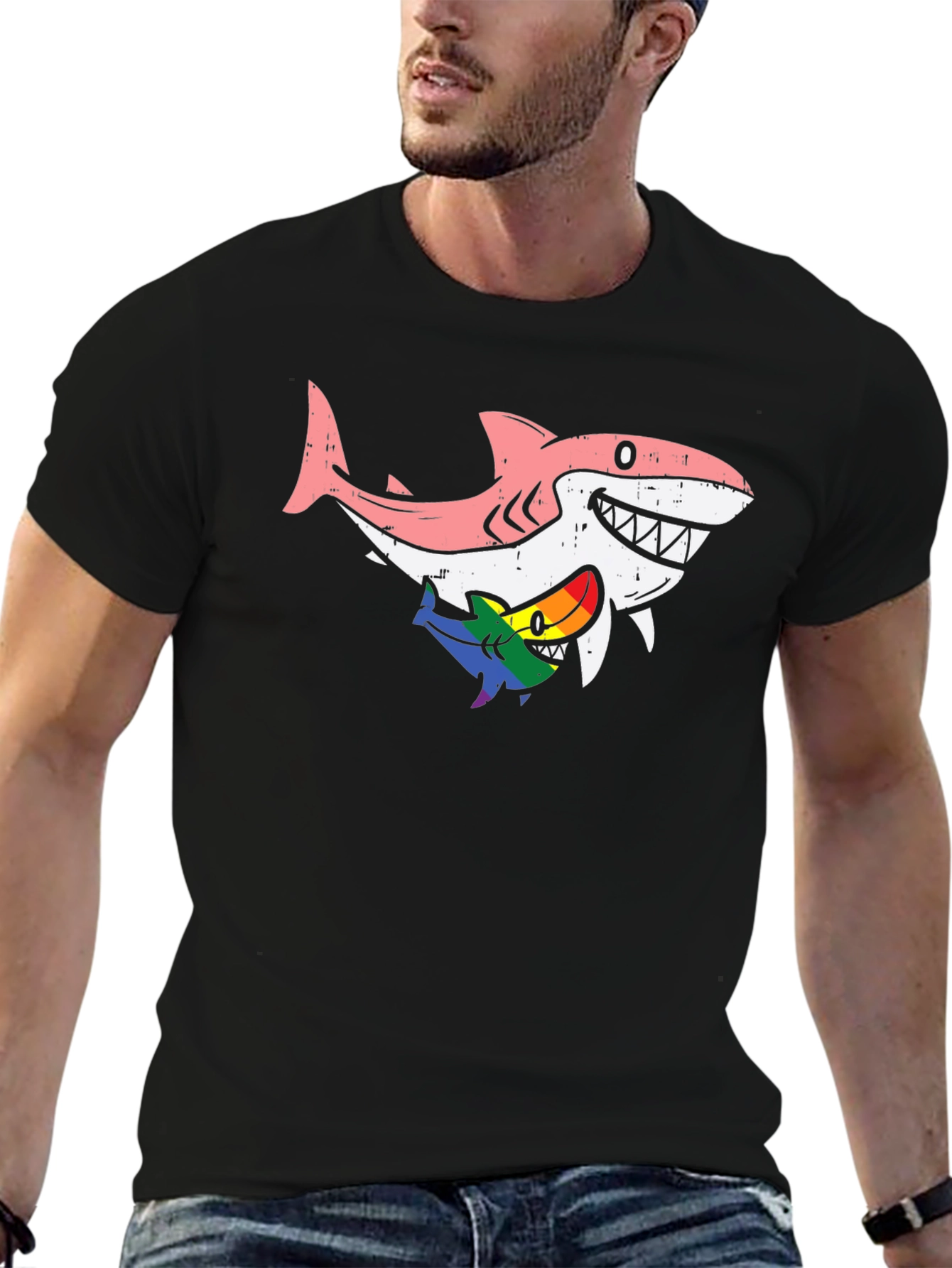 Shark Family T-Shirt - Rainbow Pride