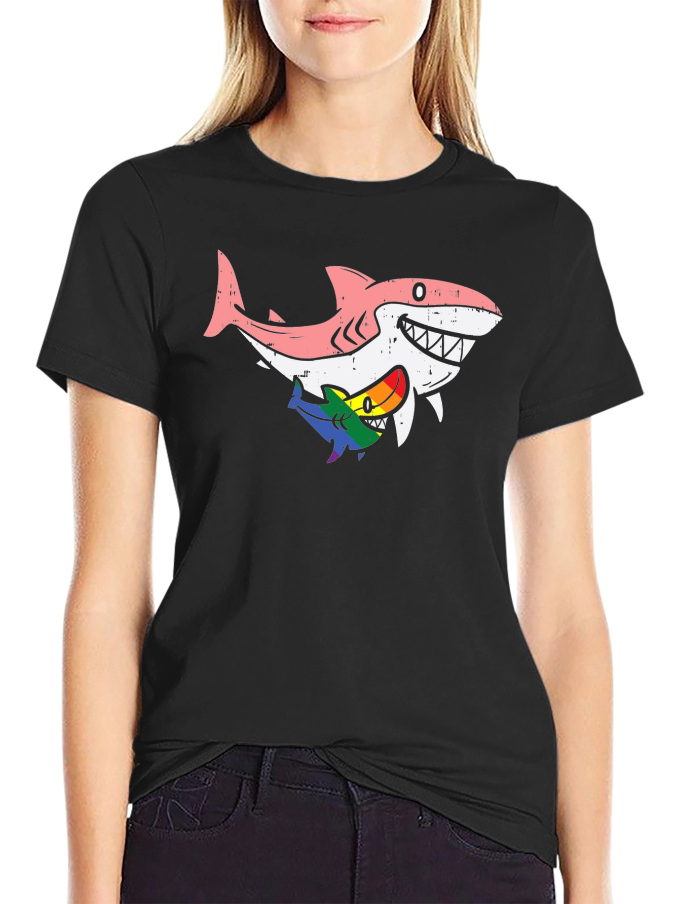 Shark Family T-Shirt - Rainbow Pride