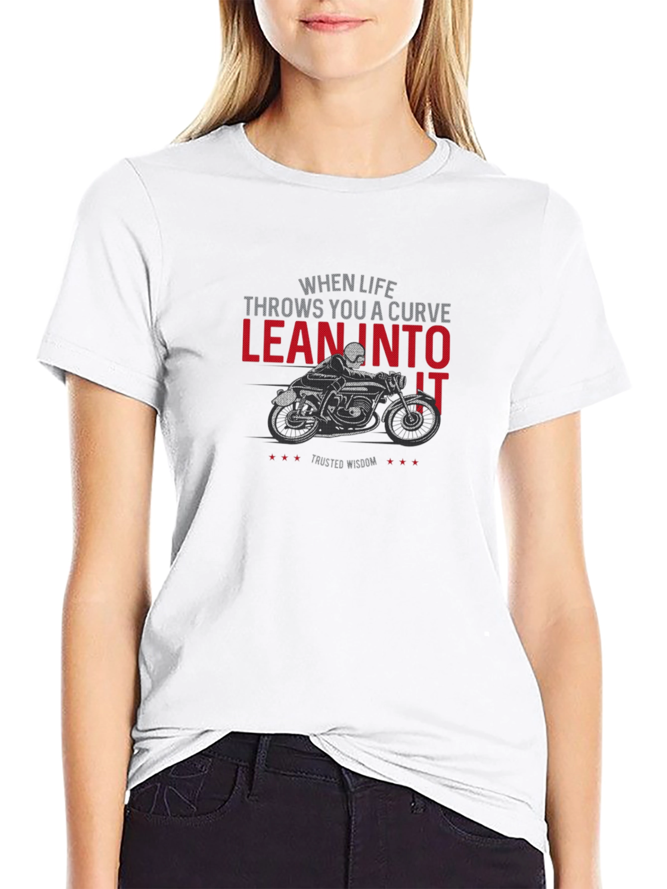 Lean Into It Motorcycle Graphic T-Shirt