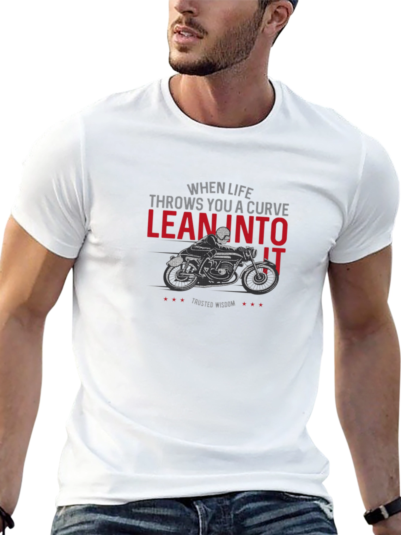 Lean Into It Motorcycle Graphic T-Shirt
