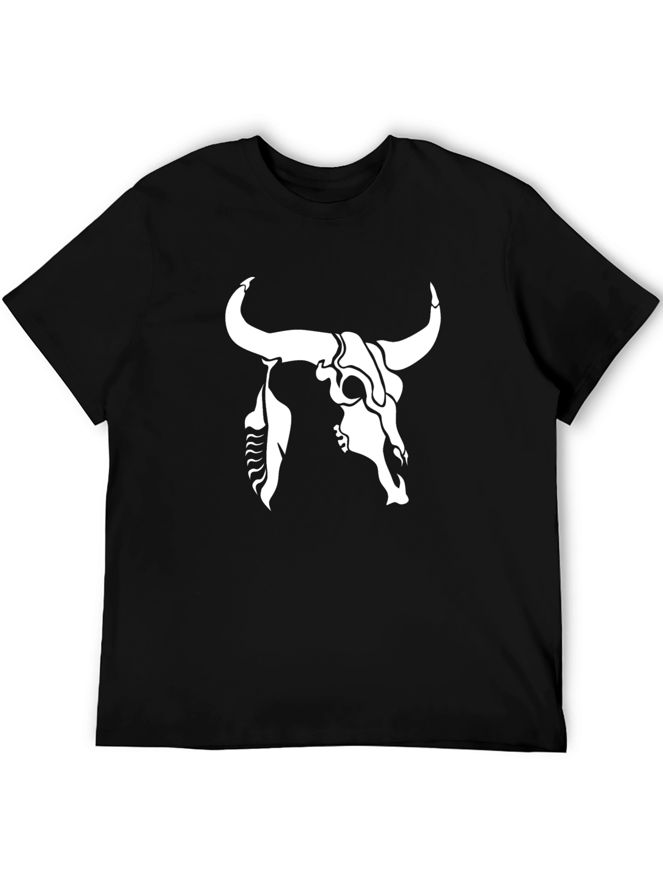 Bull Skull Graphic Tee - Black