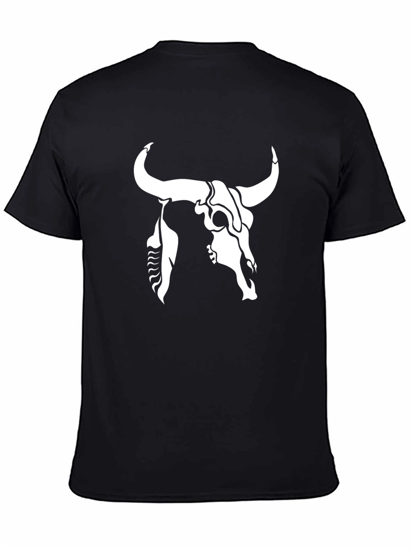 Bull Skull Graphic Tee - Black
