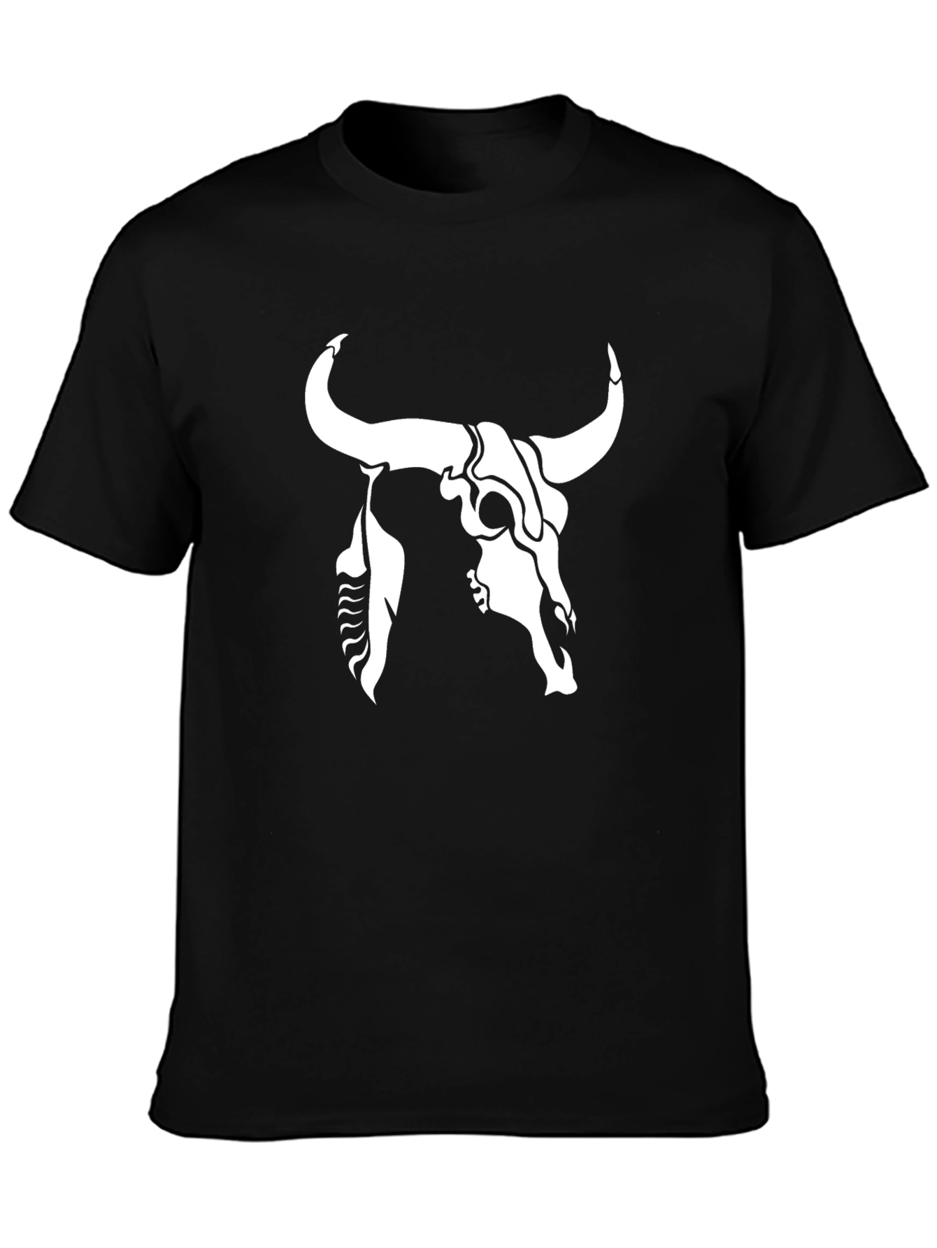 Bull Skull Graphic Tee - Black