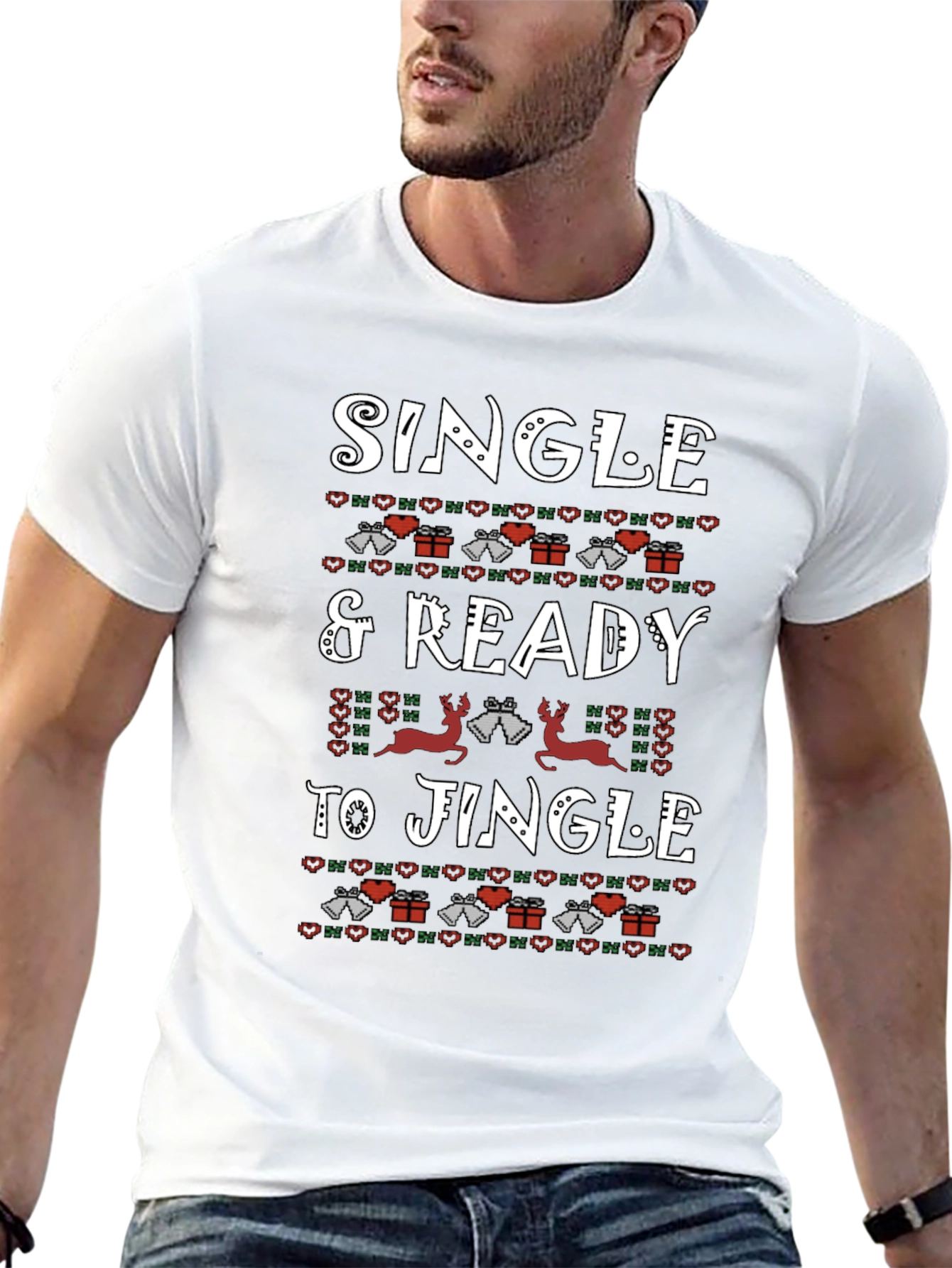 Single & Ready to Jingle Christmas Graphic Tee