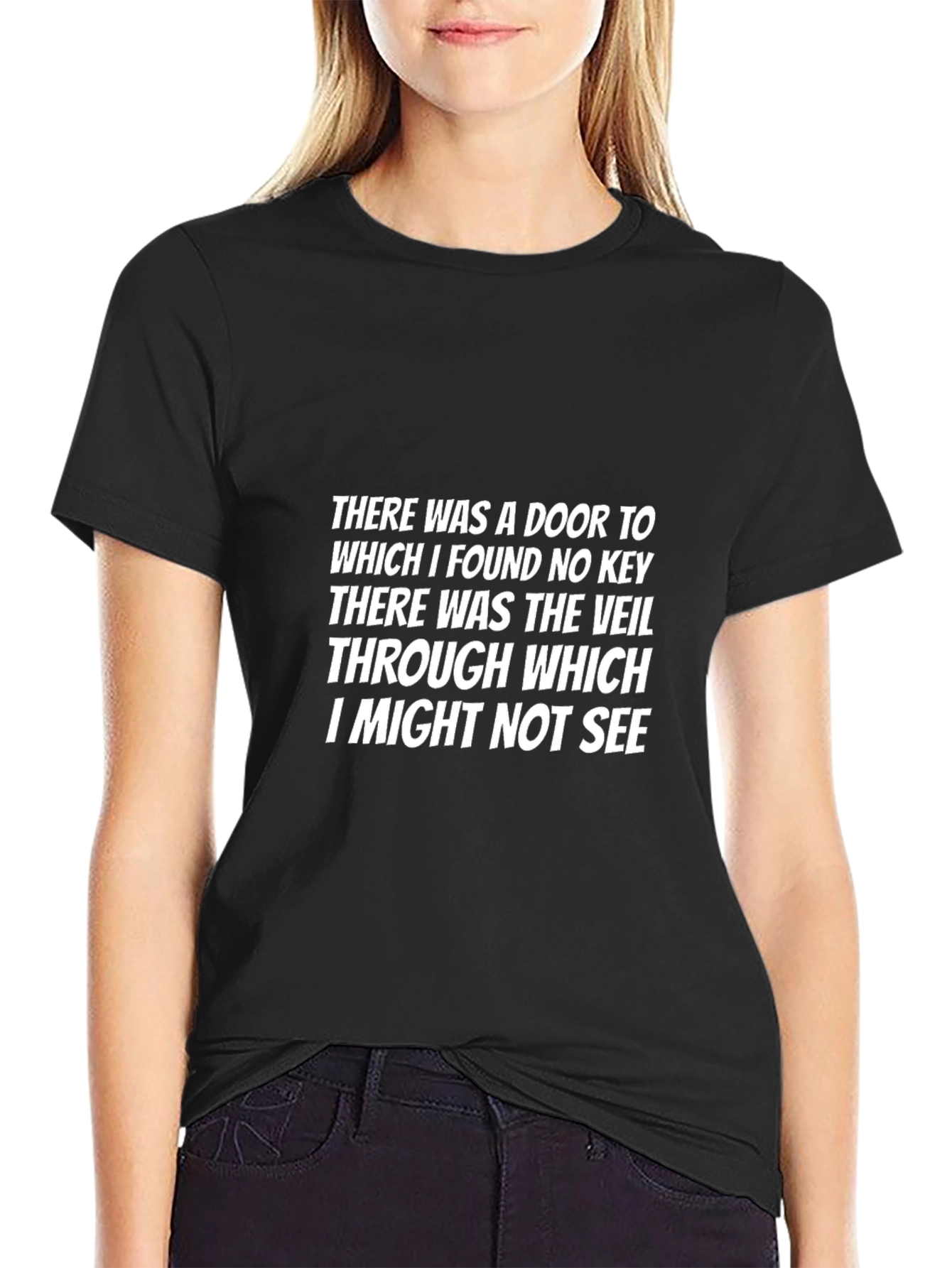 Poetic Mystery T-Shirt: Door and Veil Design