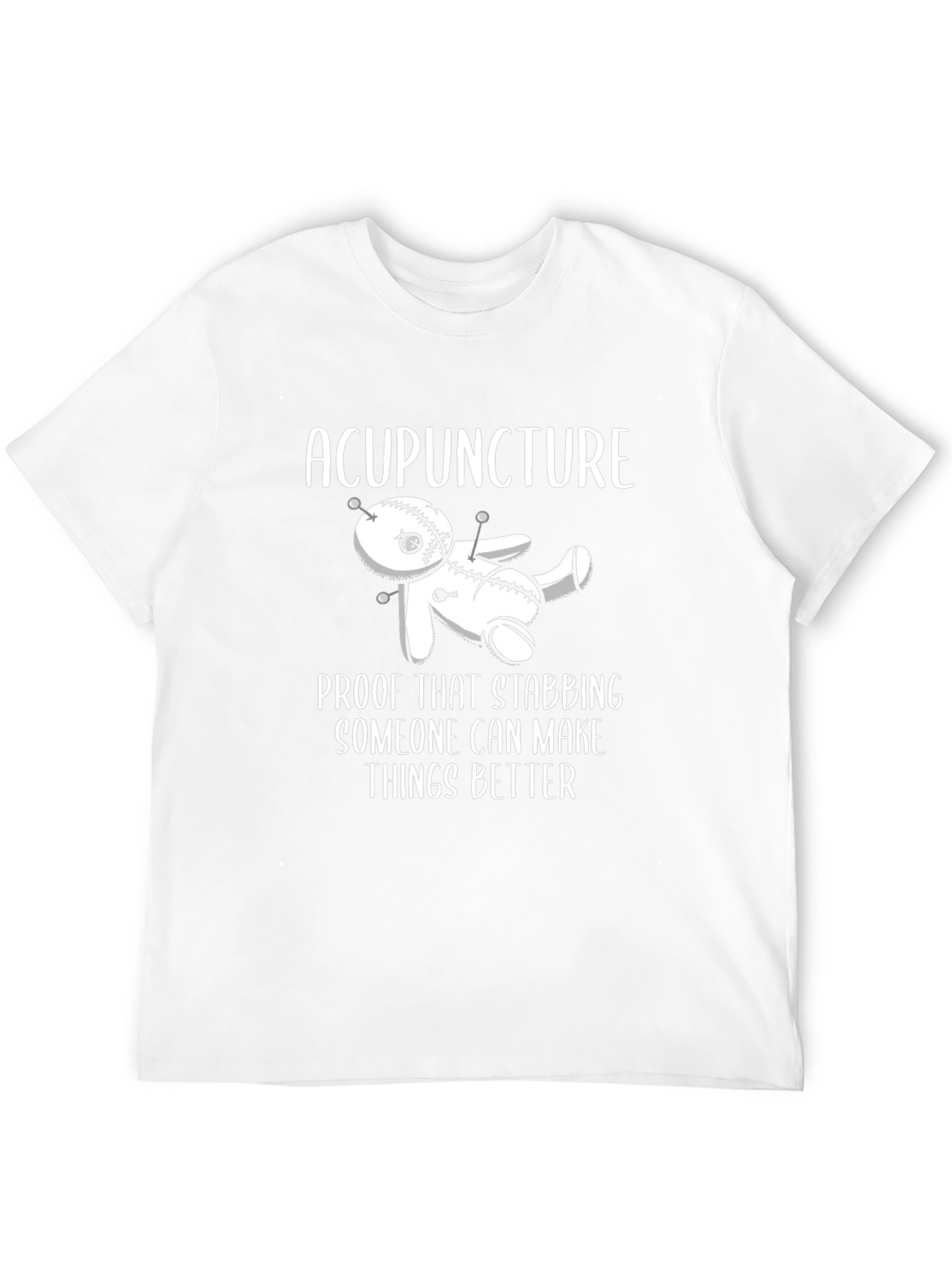 Acupuncture Stabbing Voodoo Doll Funny Black T-Shirt