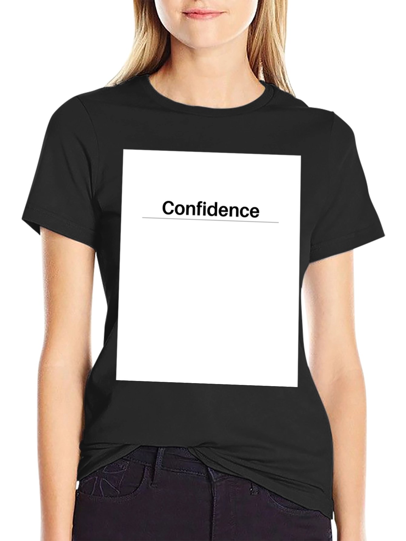 Confidence Graphic Tee - Black Cotton T-Shirt