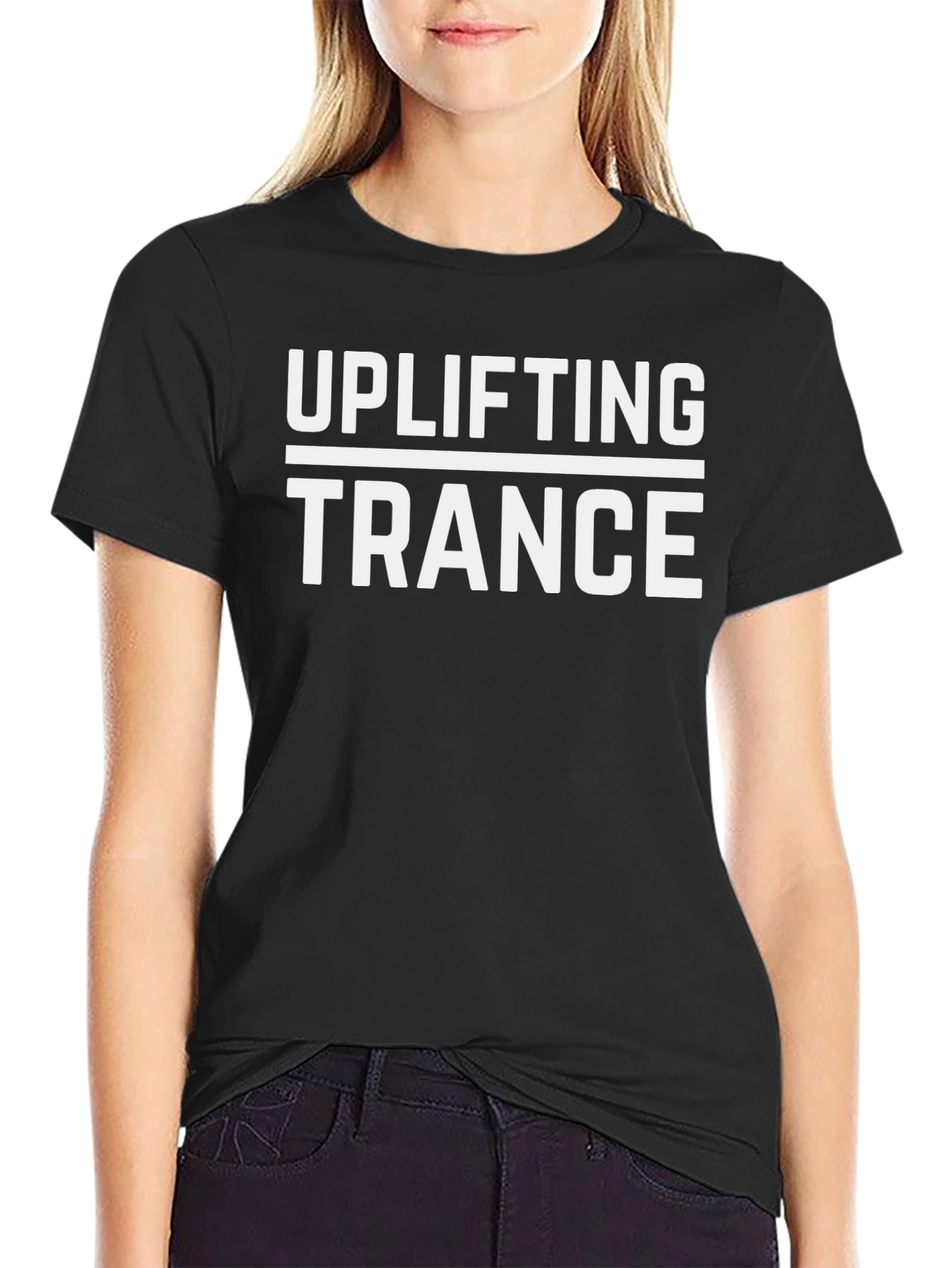 Uplifting Trance Graphic Tee - Black Cotton T-Shirt