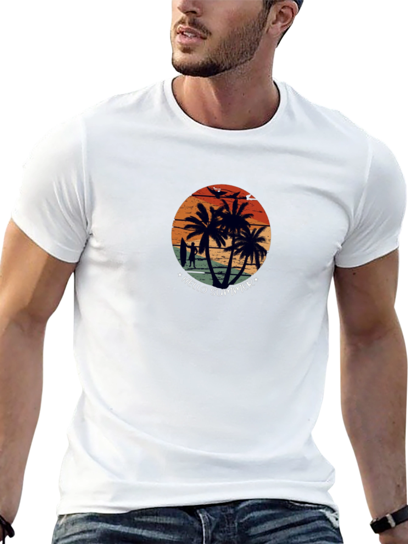 Hello Summer Beach Vibes Graphic Tee