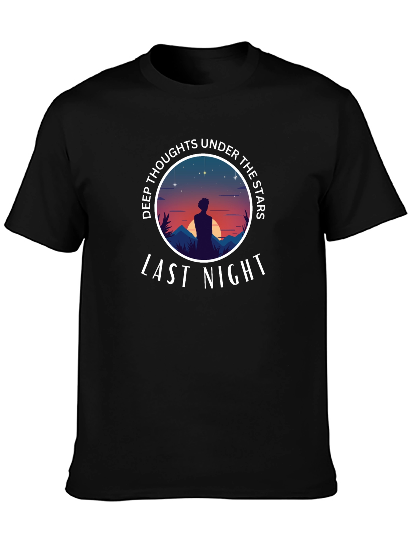 Deep Thoughts Under The Stars Black T-Shirt