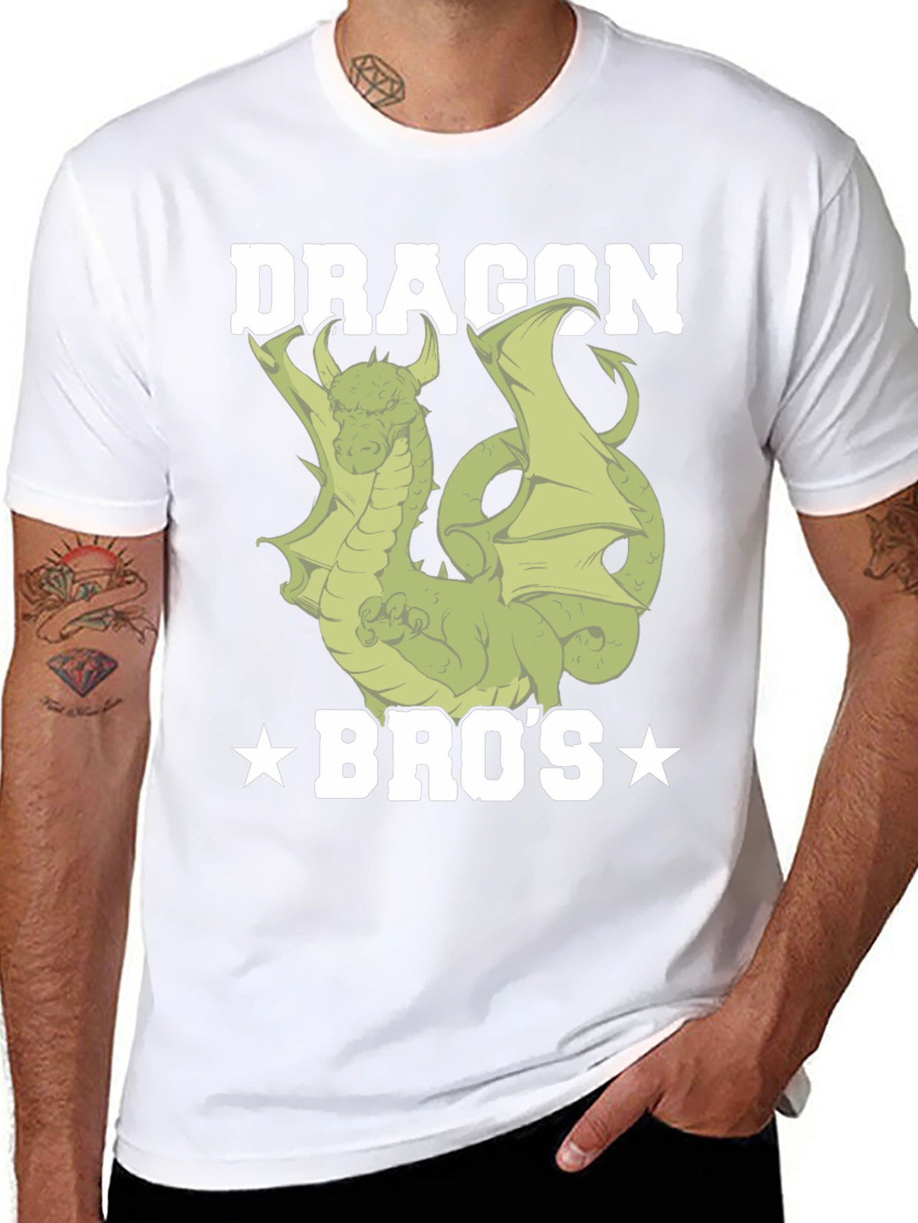 Dragon Bros Graphic Tee - Cool Dragon Design