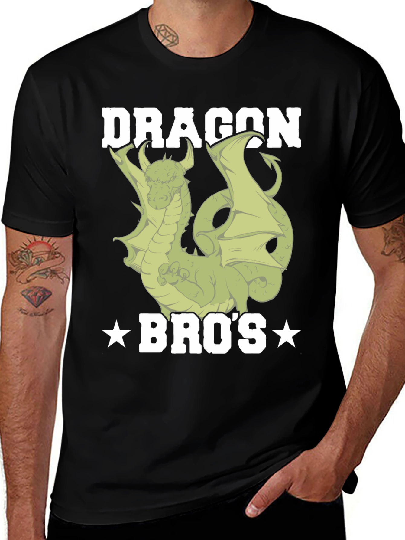 Dragon Bros Graphic Tee - Cool Dragon Design
