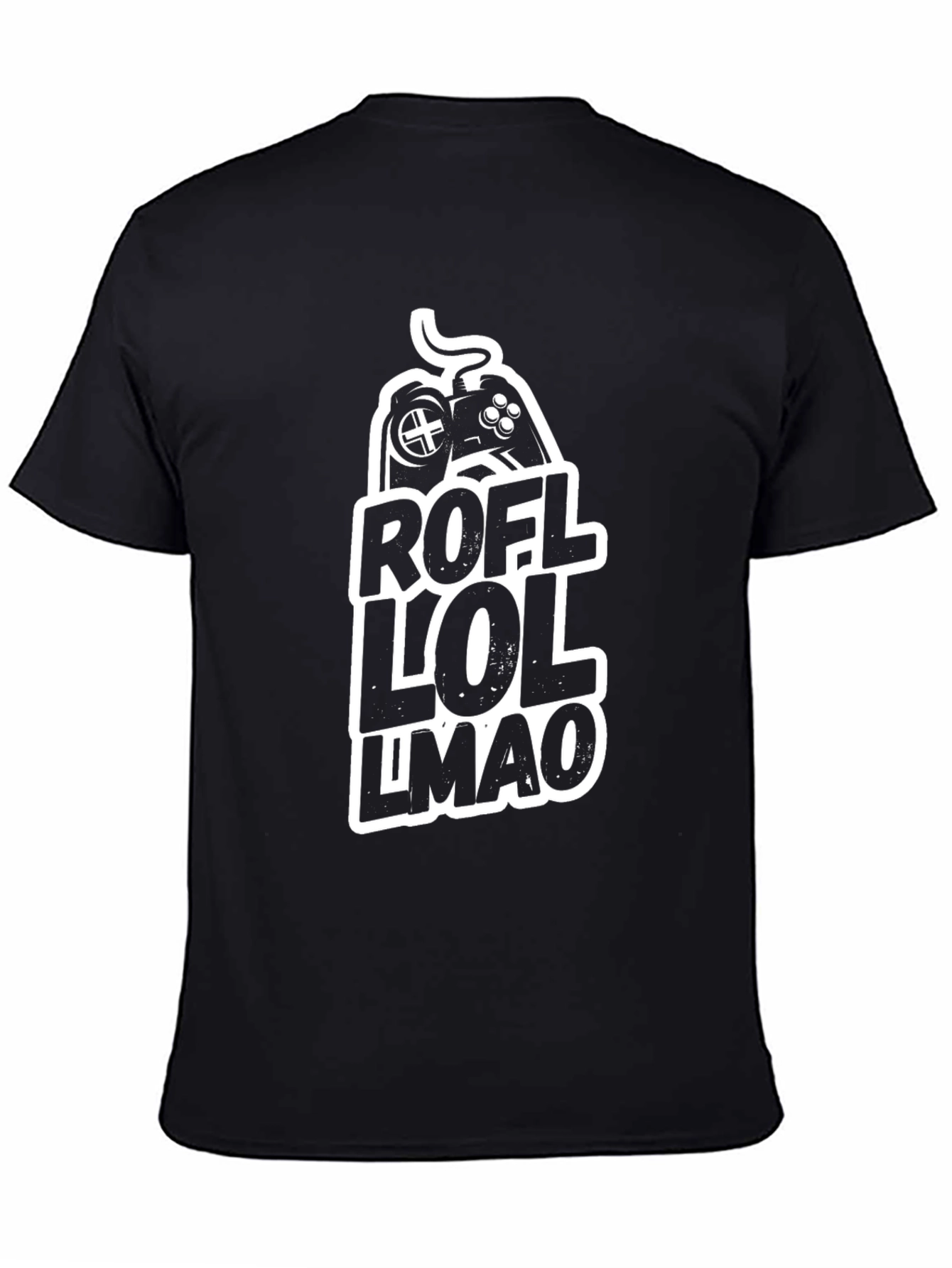 ROFL LOL LMAO Gamer T-Shirt - Black Cotton Tee