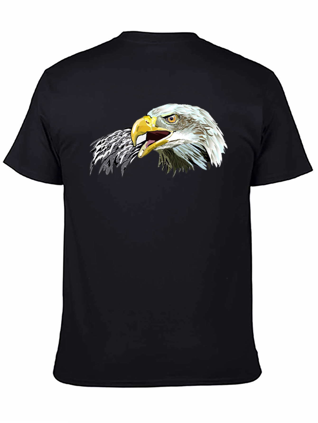 Bold Eagle Graphic Tee - Black Cotton Comfort