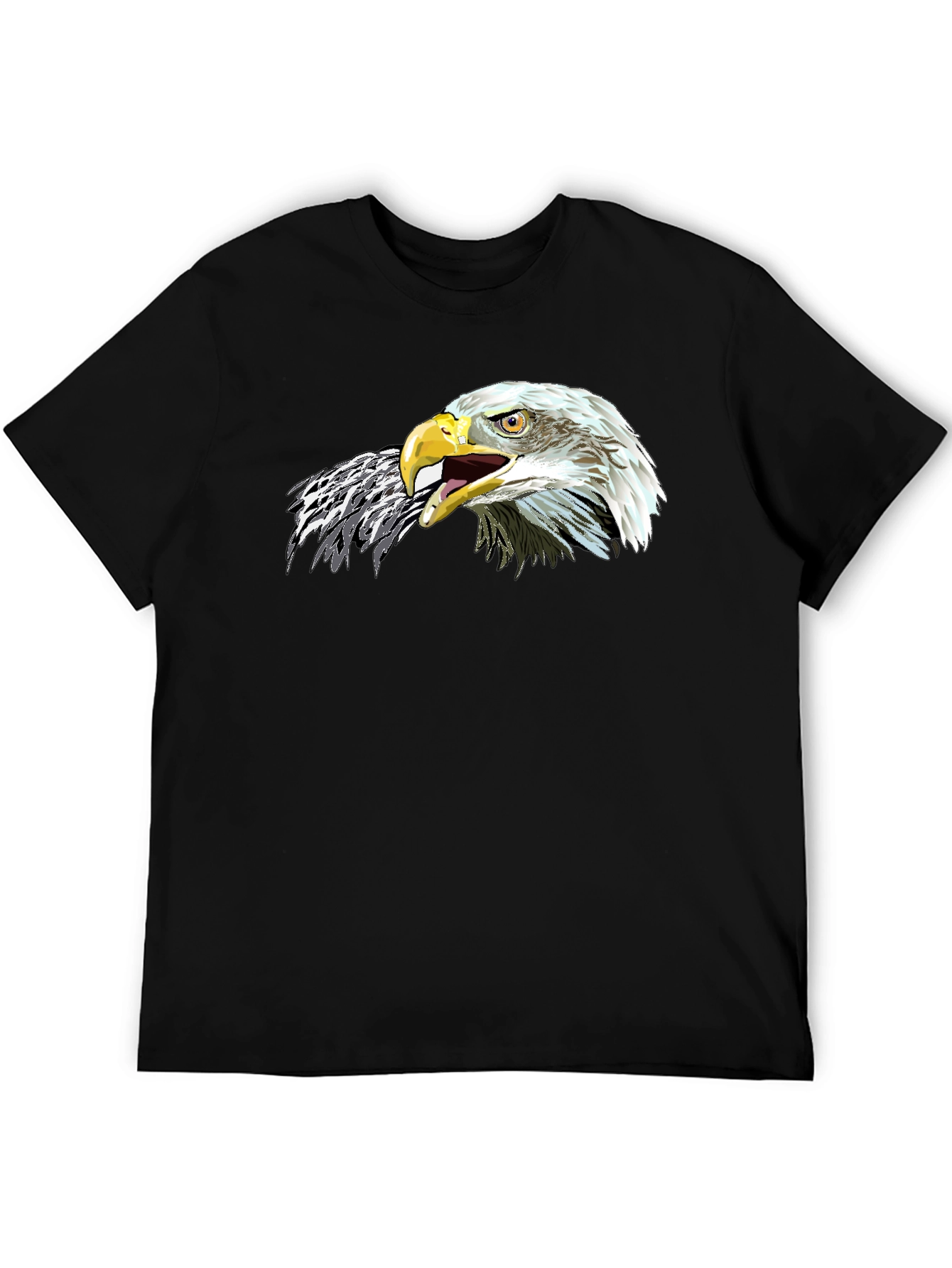 Bold Eagle Graphic Tee - Black Cotton Comfort