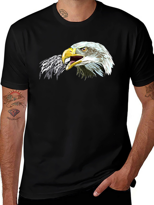 Bold Eagle Graphic Tee - Black Cotton Comfort