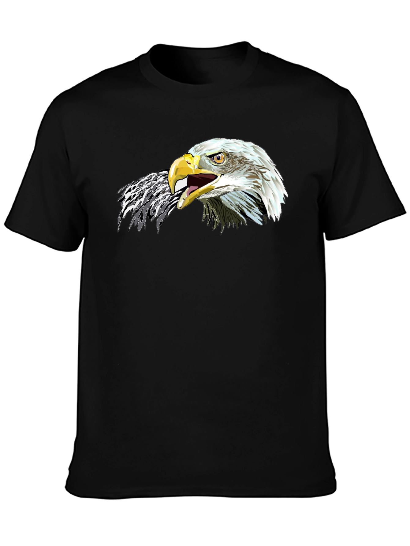 Bold Eagle Graphic Tee - Black Cotton Comfort