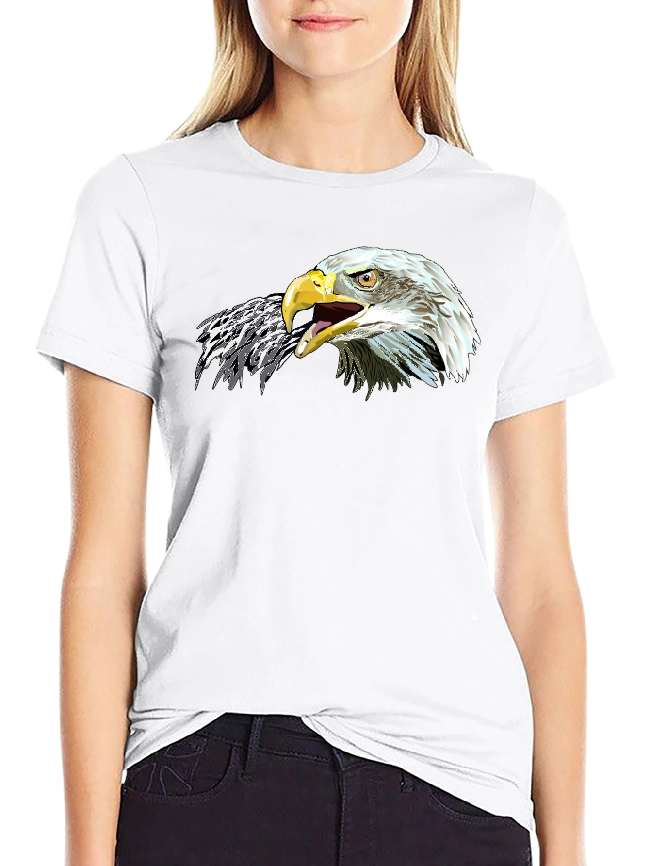 Bold Eagle Graphic Tee - Black Cotton Comfort