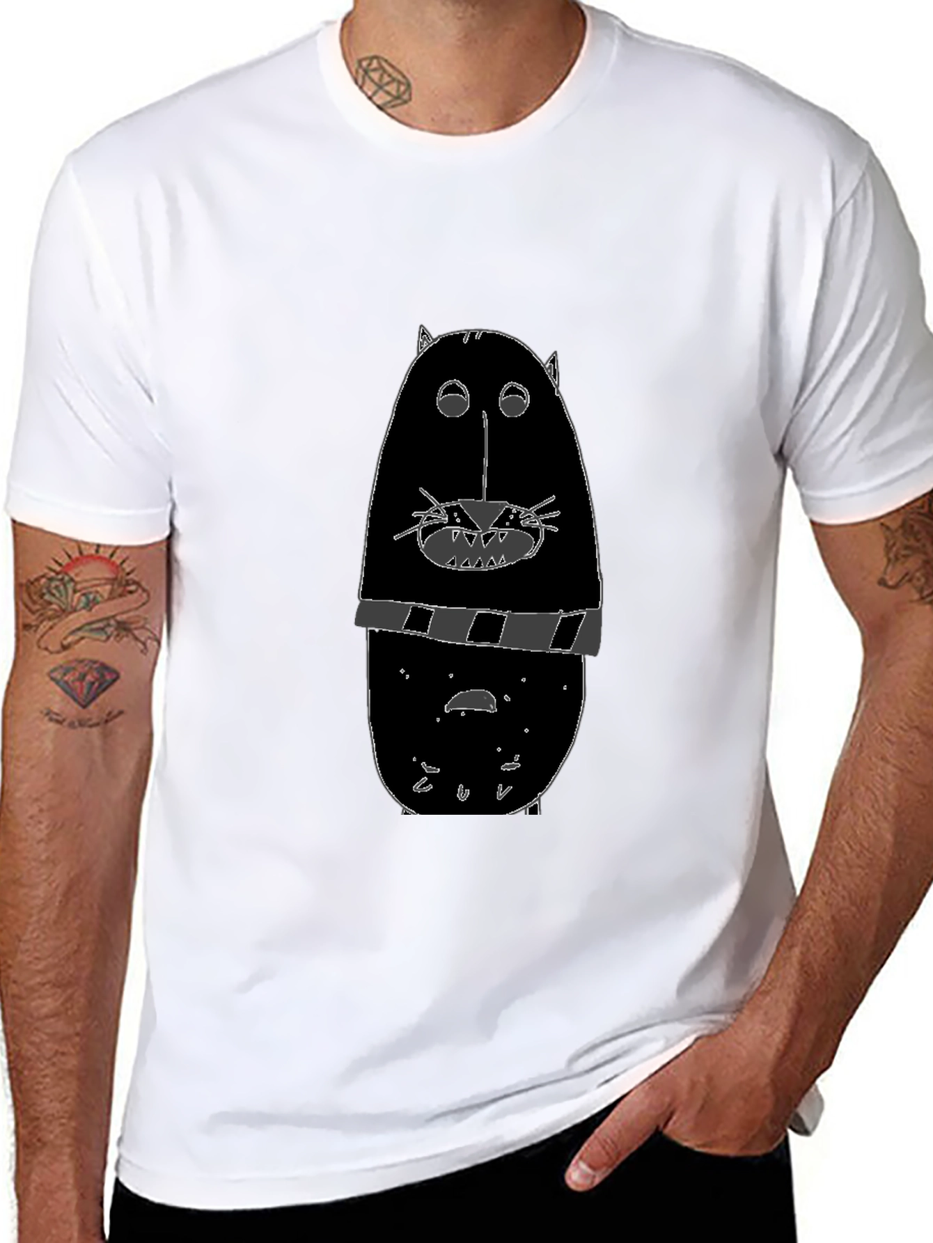 Funny Black Cat Graphic Tee