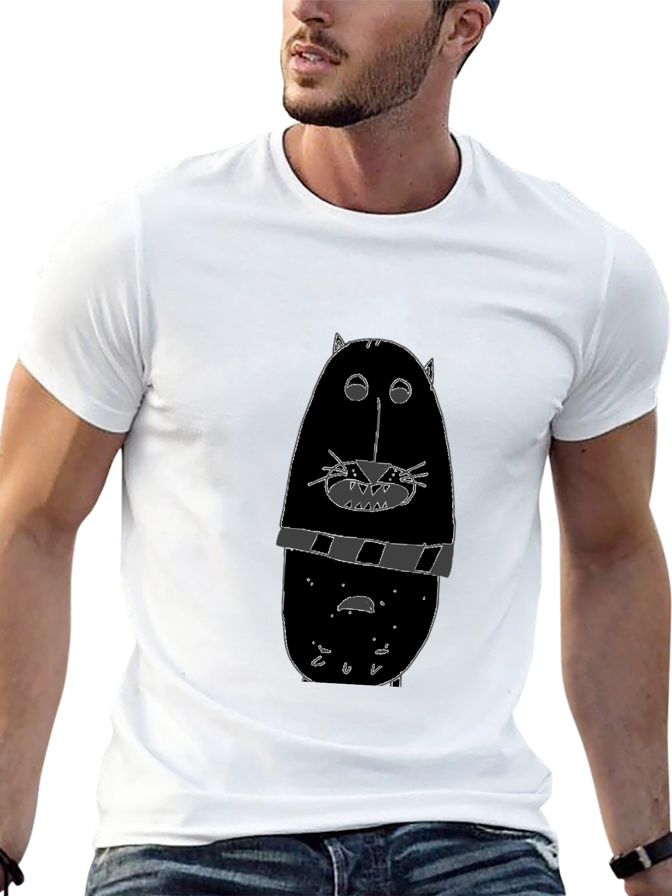 Funny Black Cat Graphic Tee