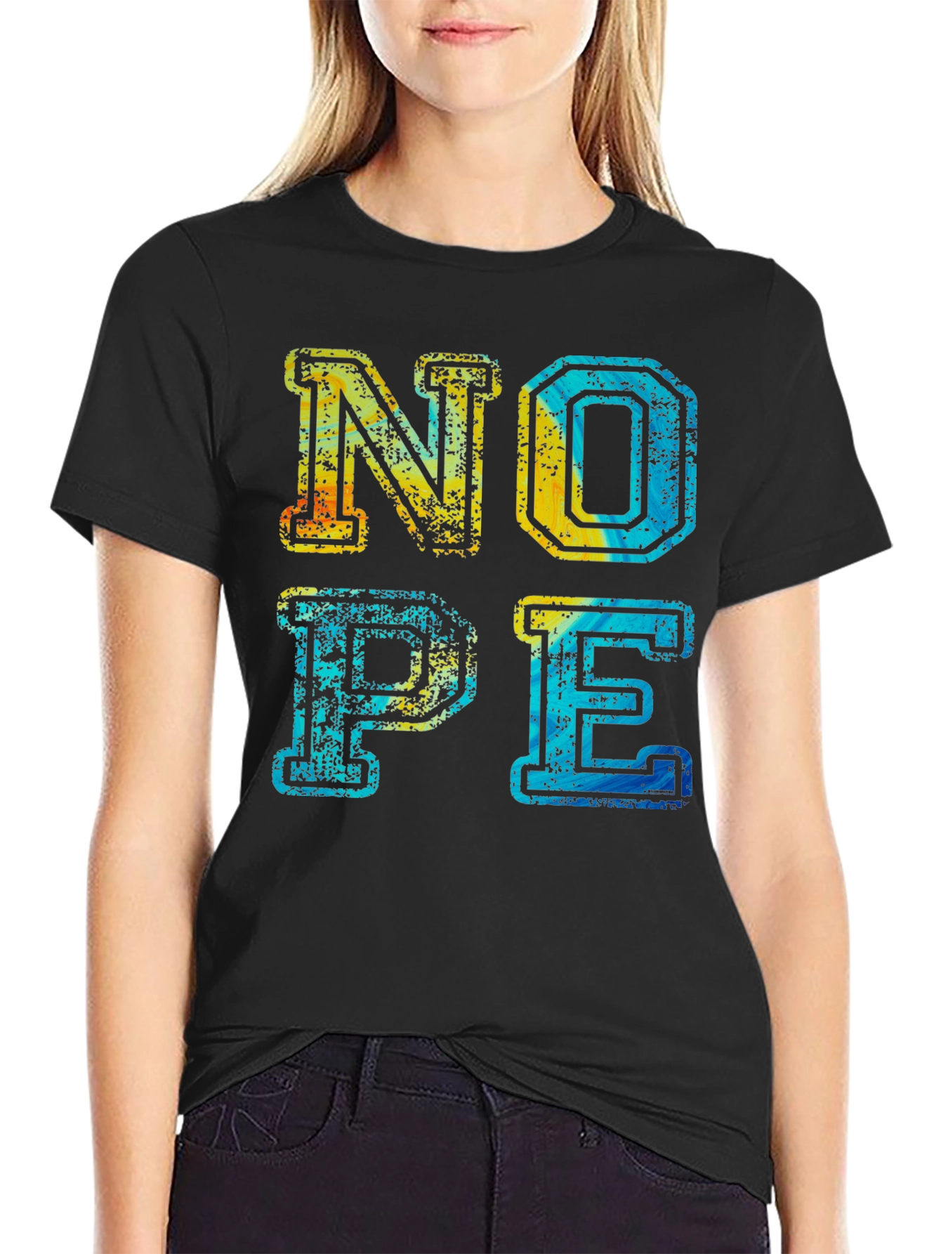 Retro Nope Graphic T-Shirt - Casual Wear
