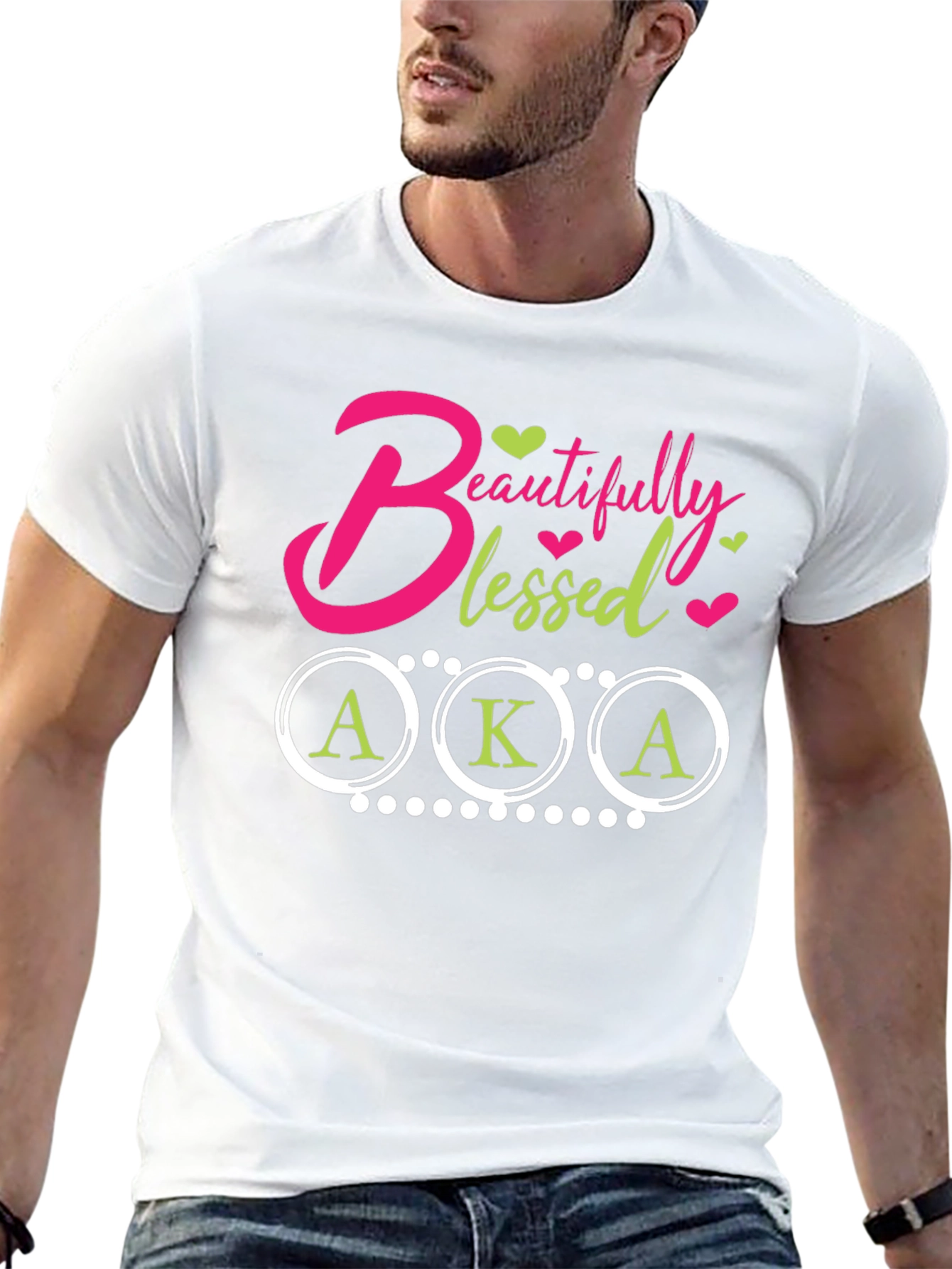 Beautifully Blessed AKA Tee - Black Cotton