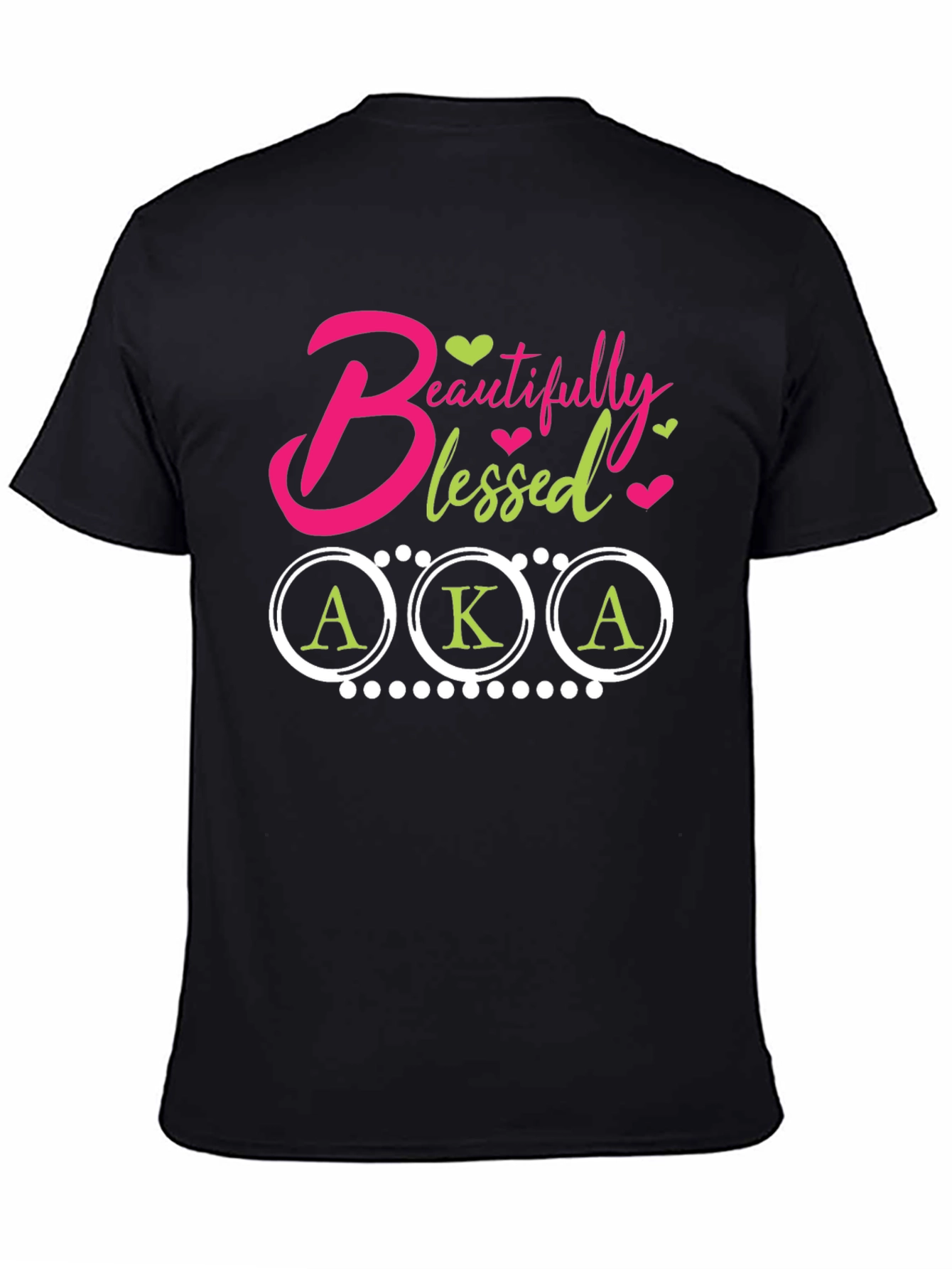 Beautifully Blessed AKA Tee - Black Cotton