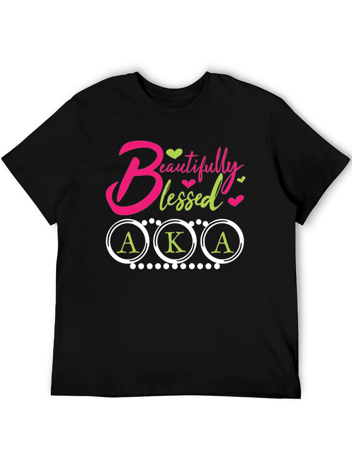 Beautifully Blessed AKA Tee - Black Cotton