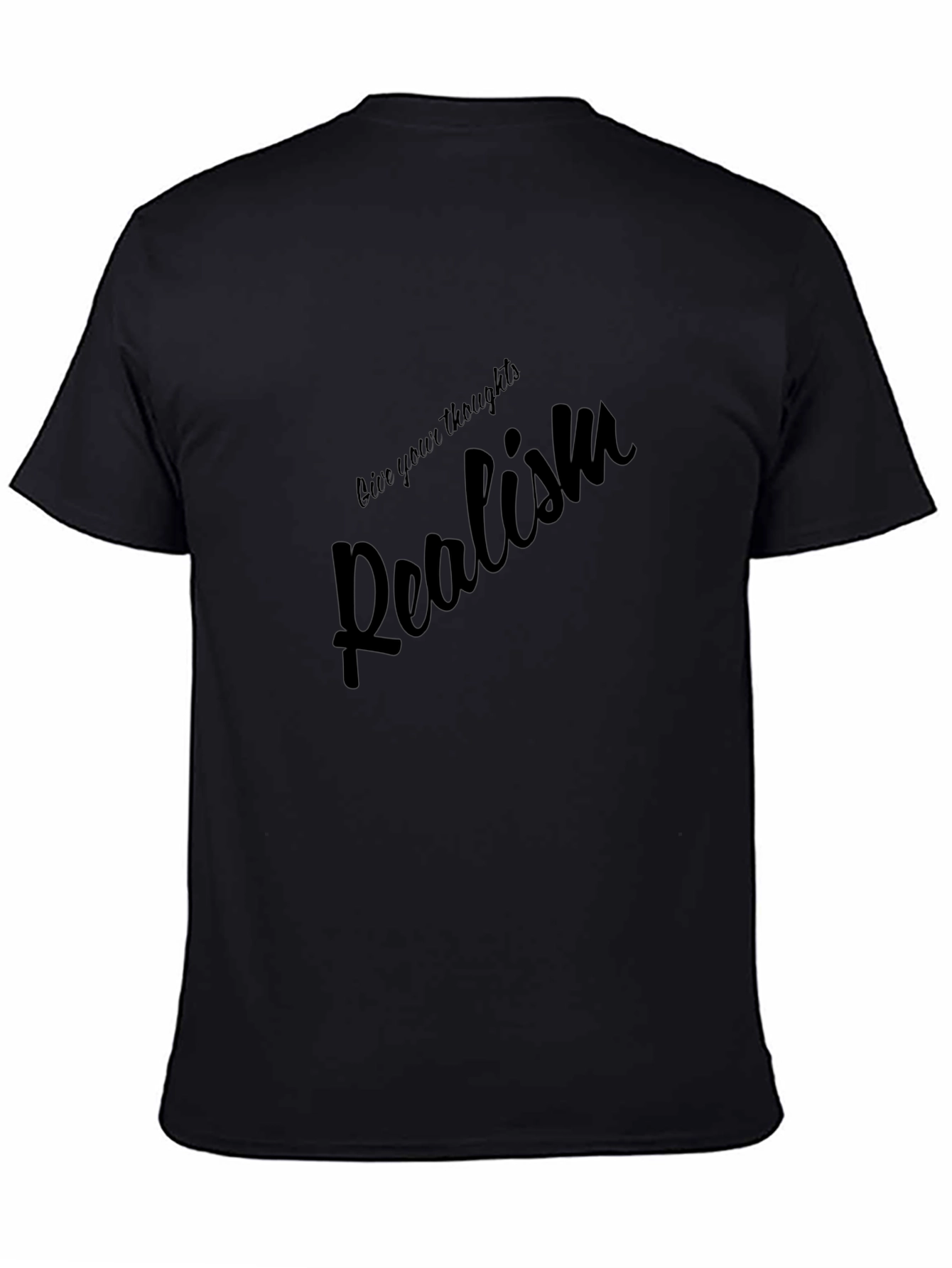 Realism Graphic Tee - Black Cotton Casual