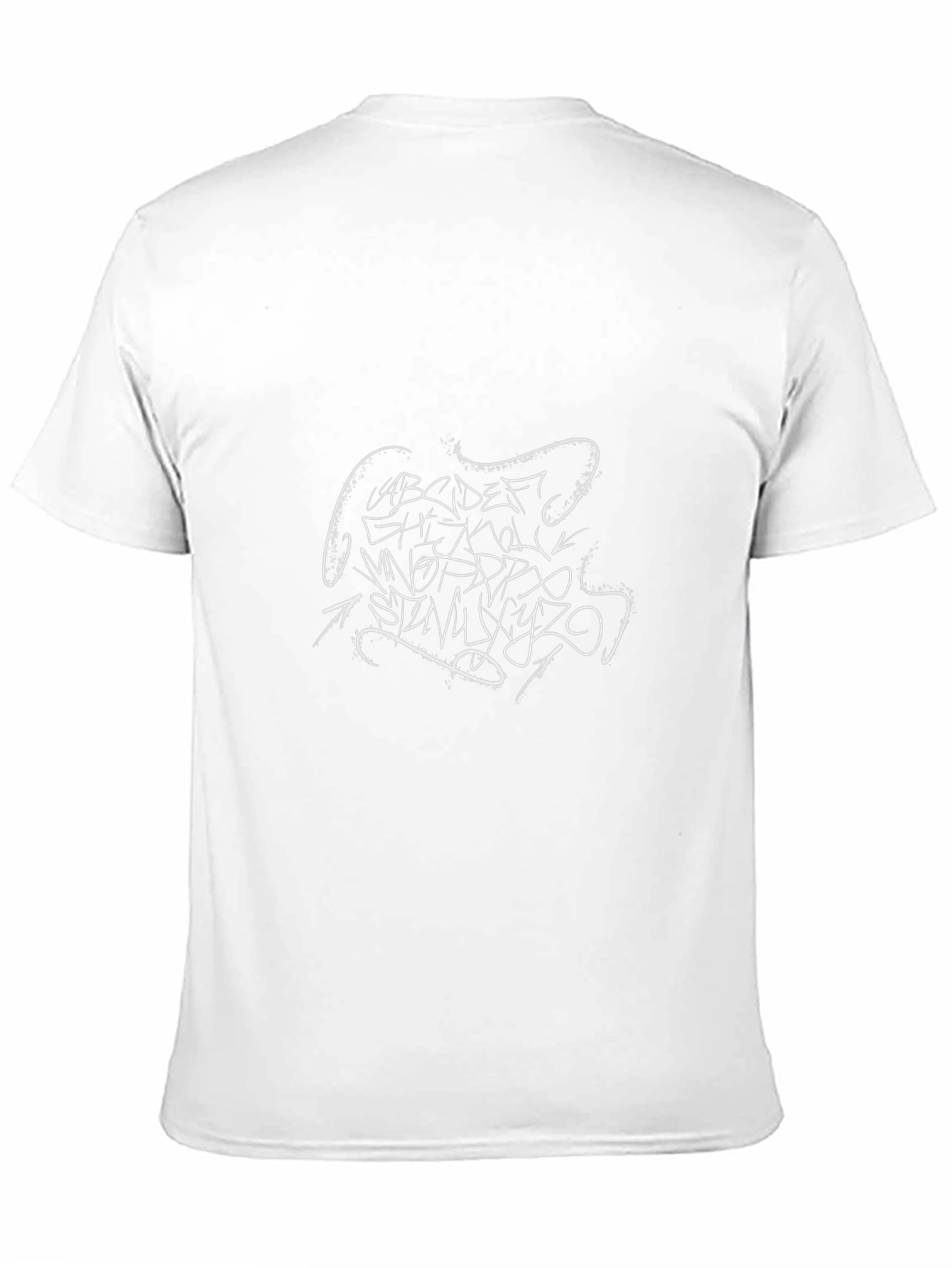 Black Graphic Tee - Alphabet Graffiti Design