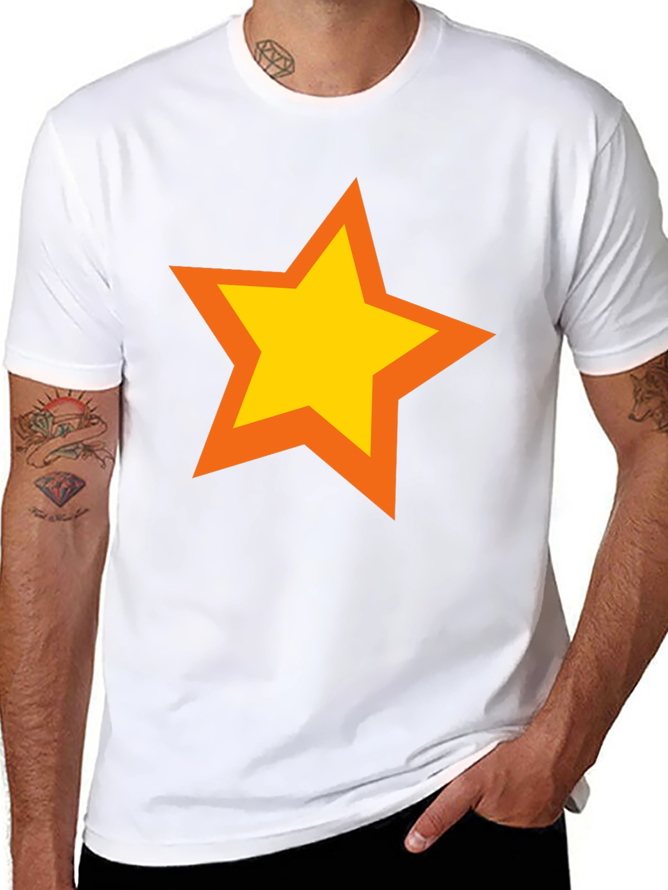 Bold Star Graphic Tee - Black Casual Shirt
