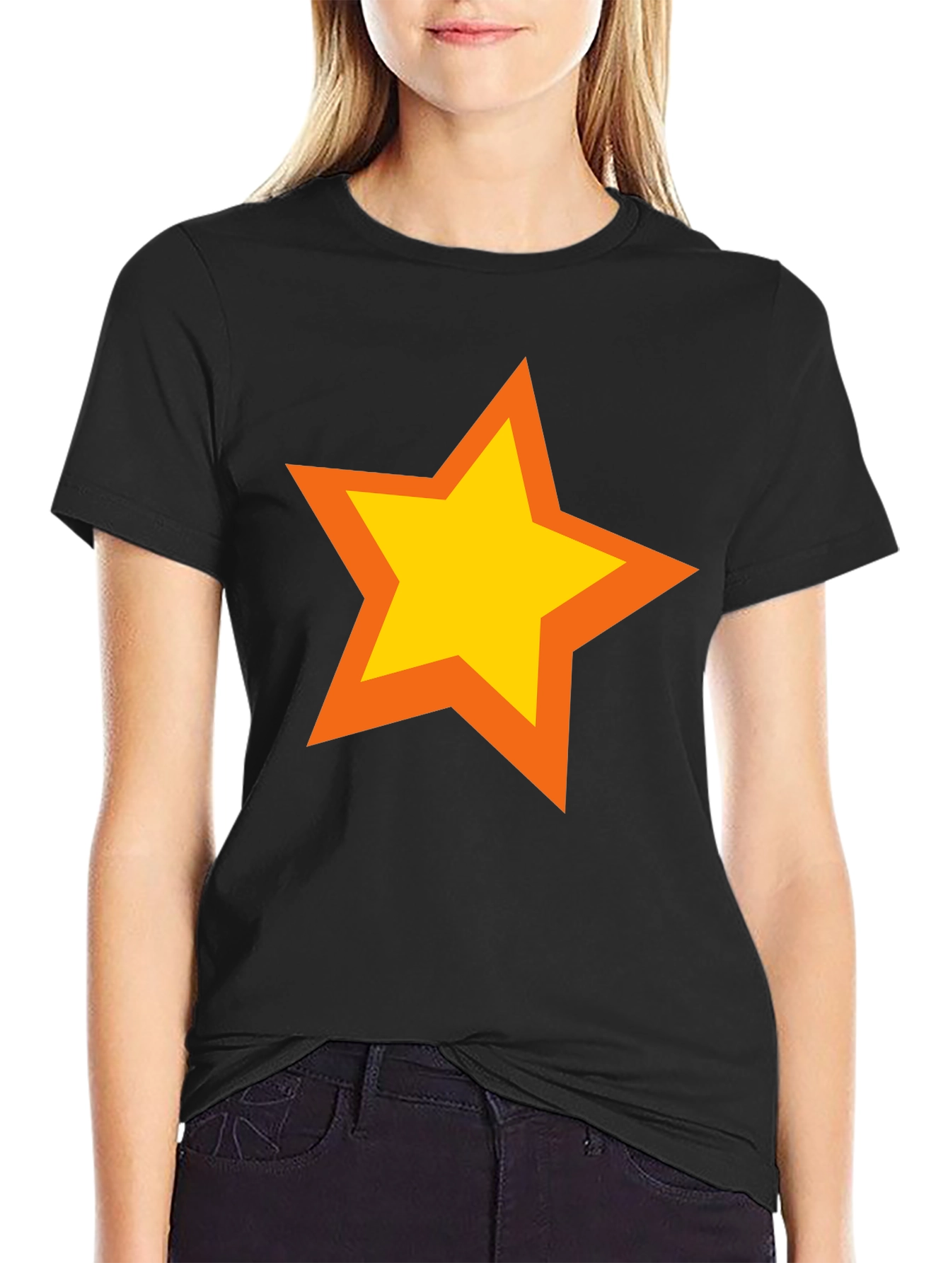 Bold Star Graphic Tee - Black Casual Shirt