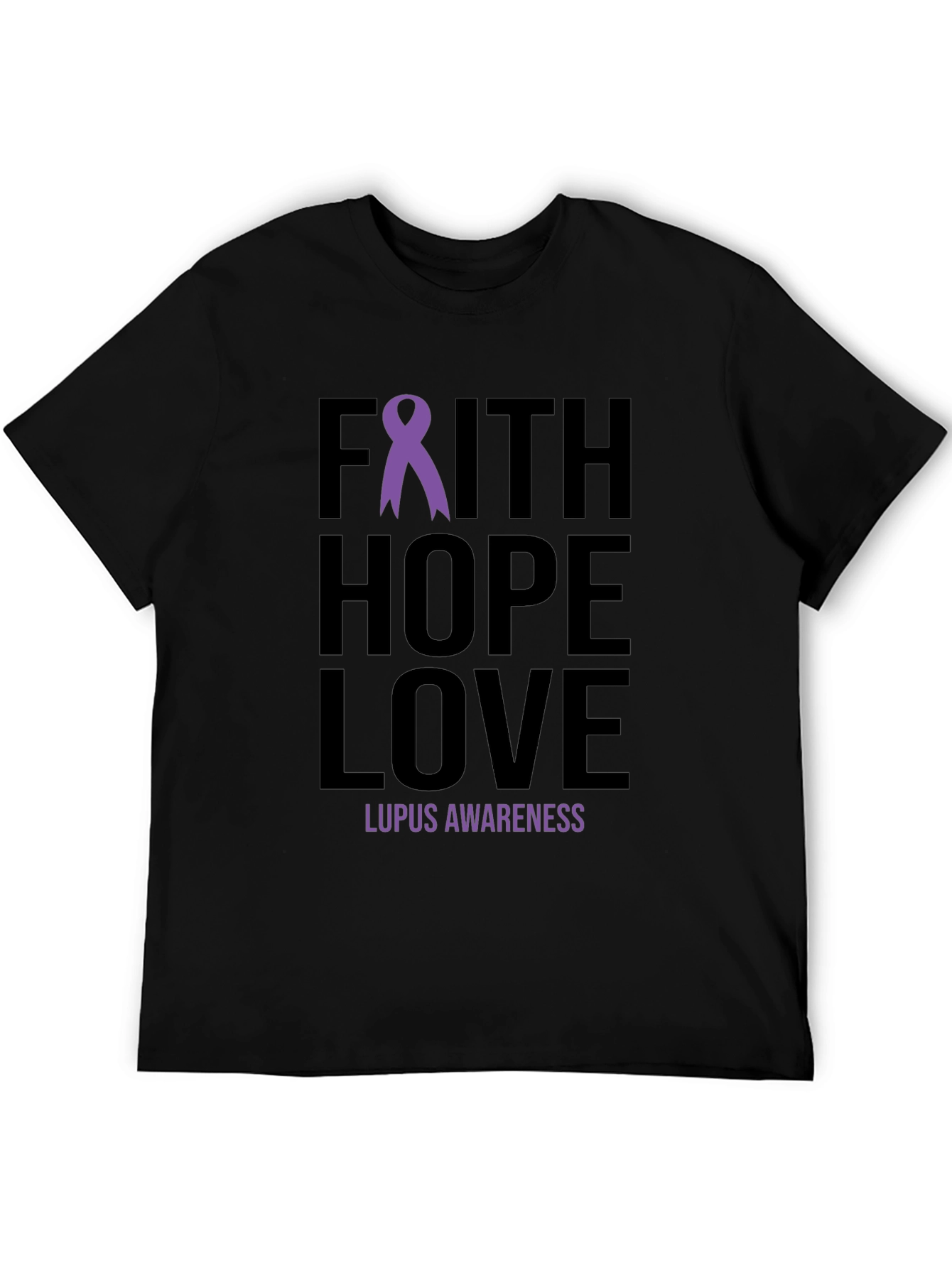 Faith Hope Love Lupus Awareness Ribbon T-Shirt