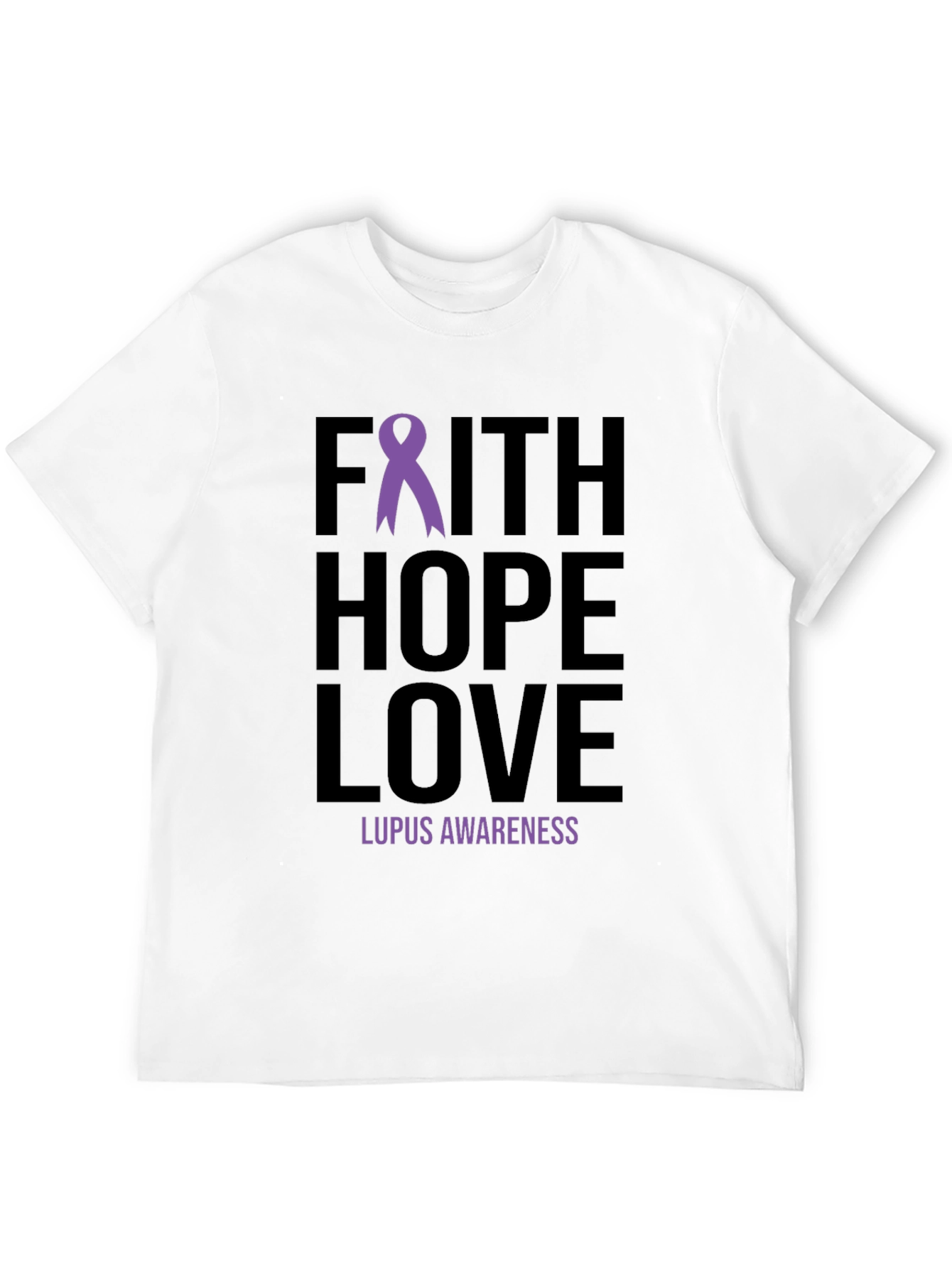 Faith Hope Love Lupus Awareness Ribbon T-Shirt