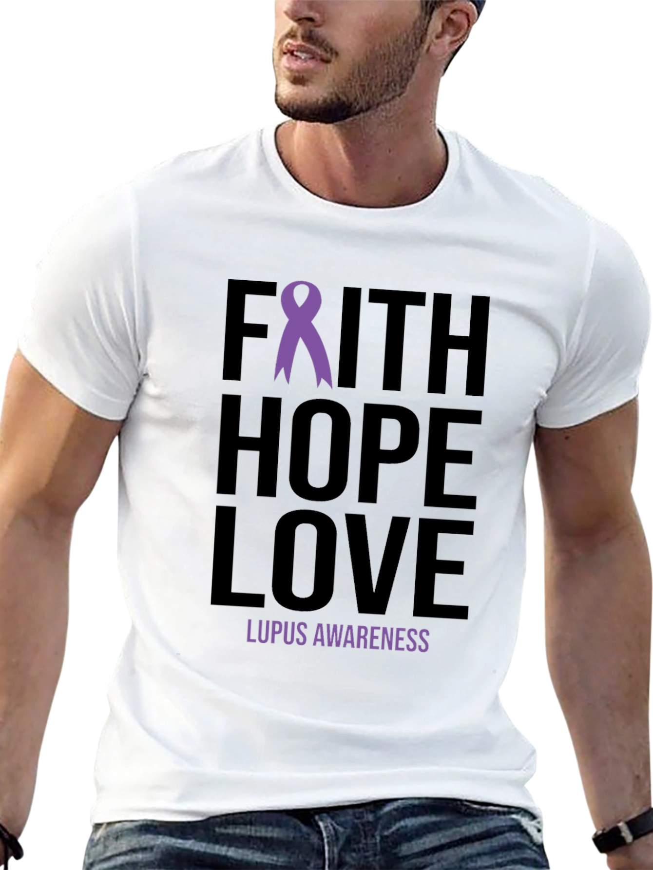 Faith Hope Love Lupus Awareness Ribbon T-Shirt