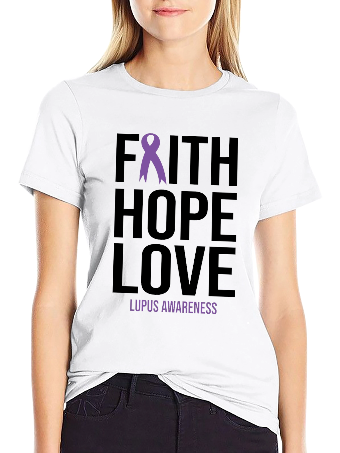 Faith Hope Love Lupus Awareness Ribbon T-Shirt