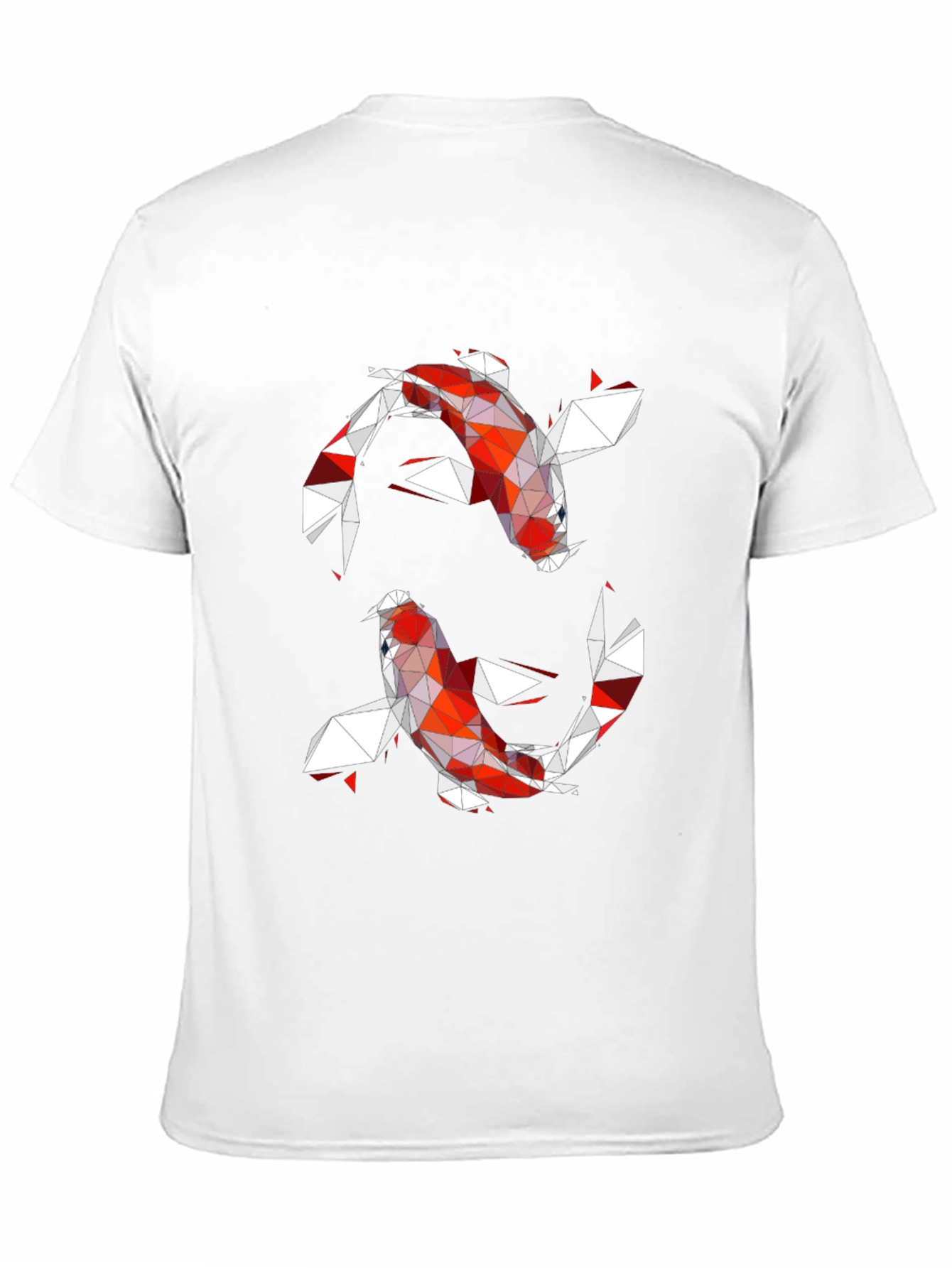 Geometric Koi Fish Graphic Tee - Modern Artistic Design