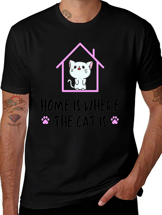 Home Is Where The Cat Is T-Shirt Cat Lover Tee