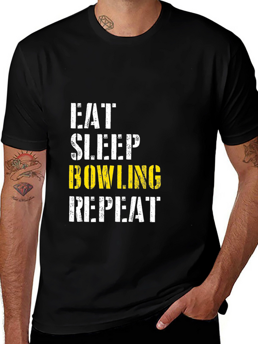 Eat Sleep Bowling Repeat Black T-Shirt