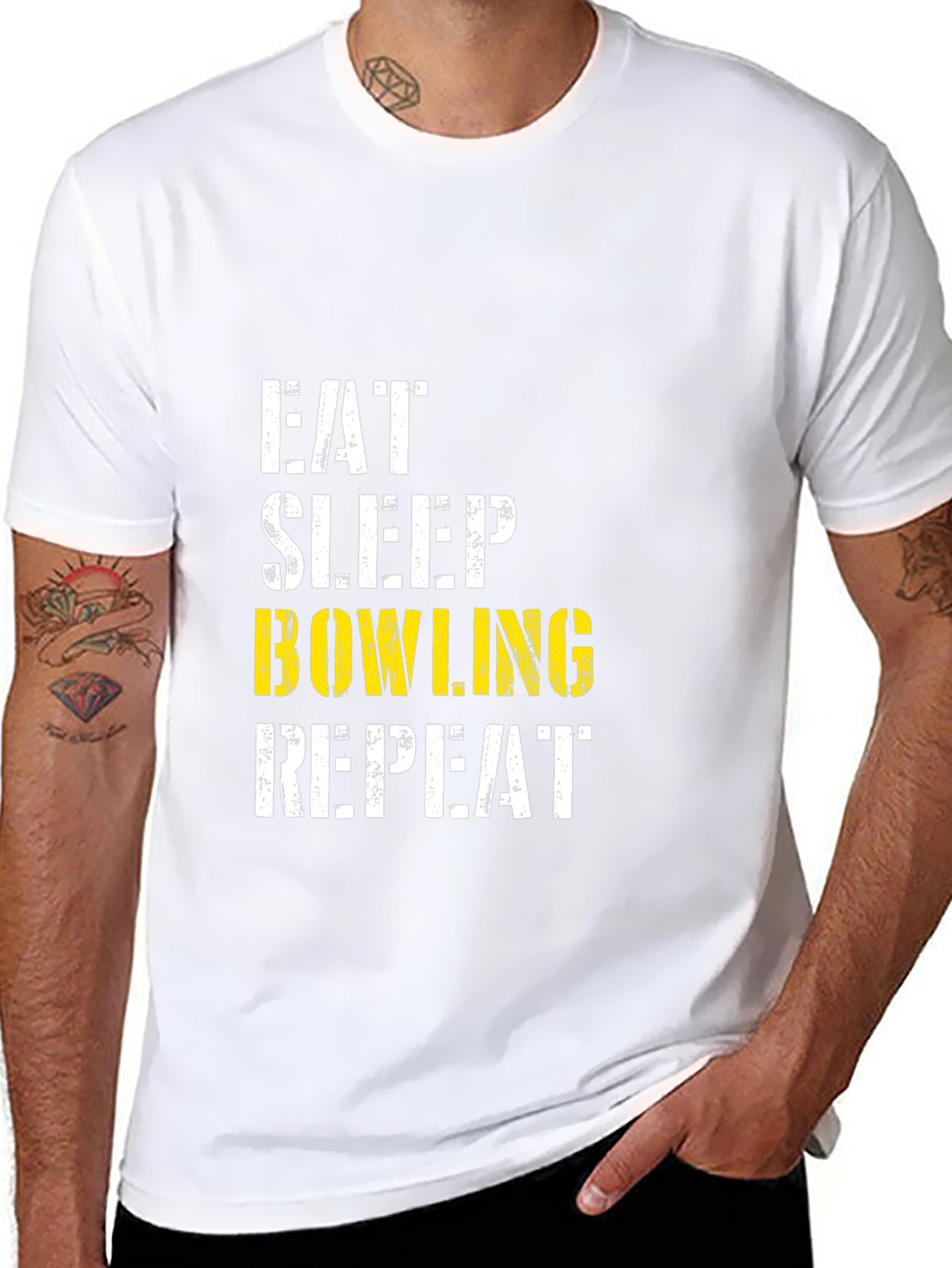 Eat Sleep Bowling Repeat Black T-Shirt