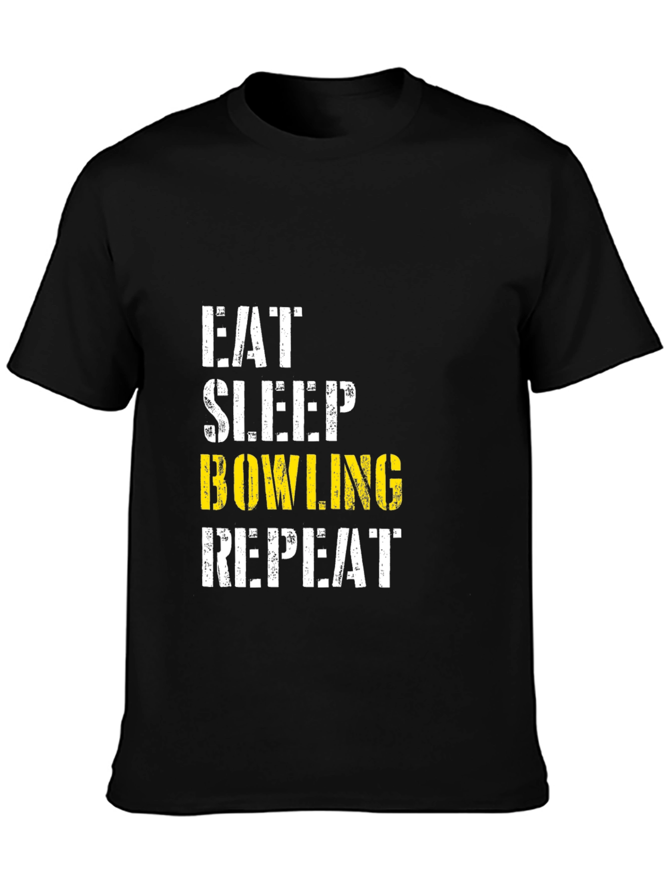 Eat Sleep Bowling Repeat Black T-Shirt