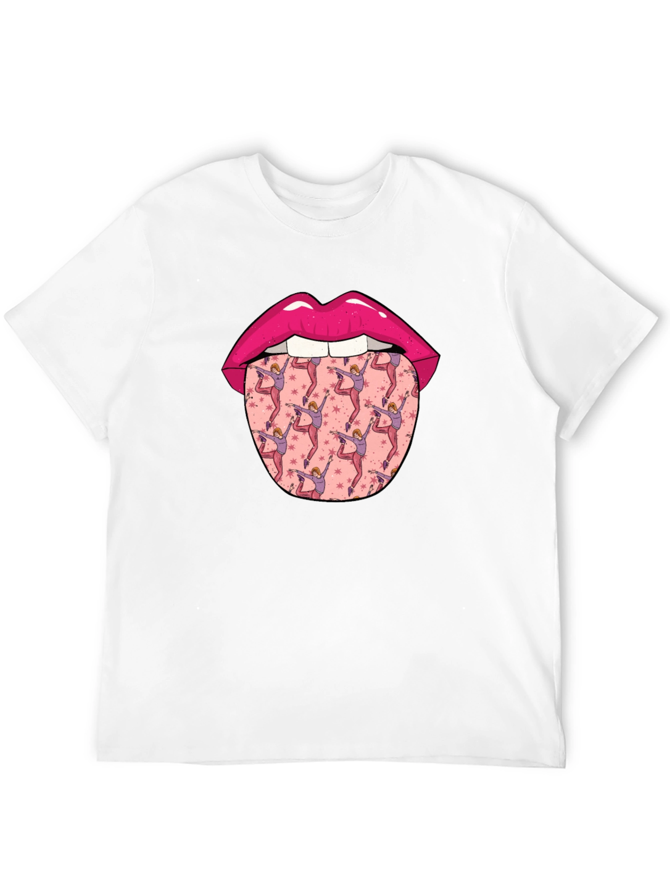 Lips and Dancer Tongue Graphic Tee - Black