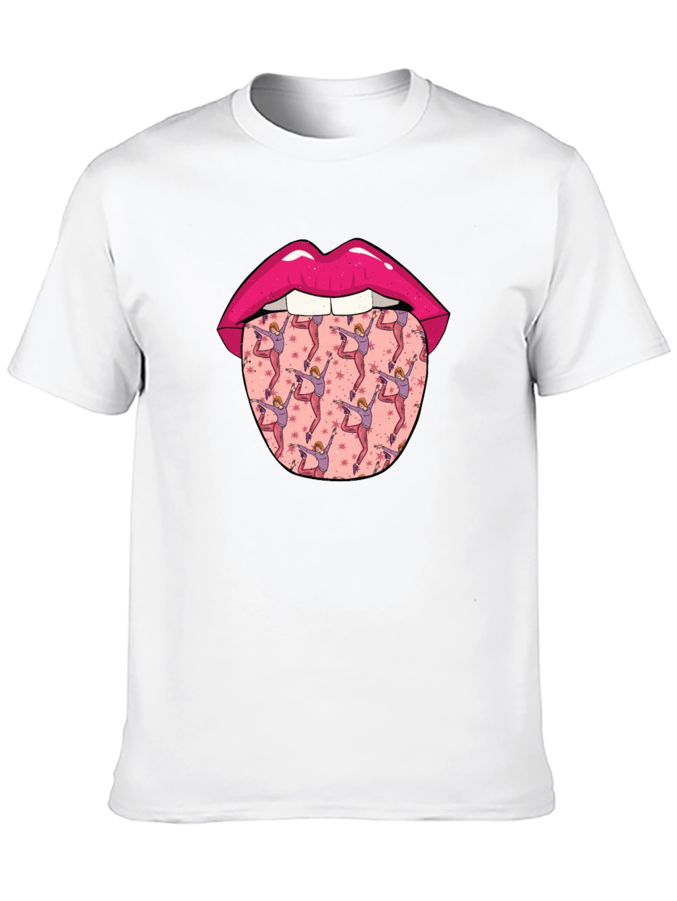 Lips and Dancer Tongue Graphic Tee - Black