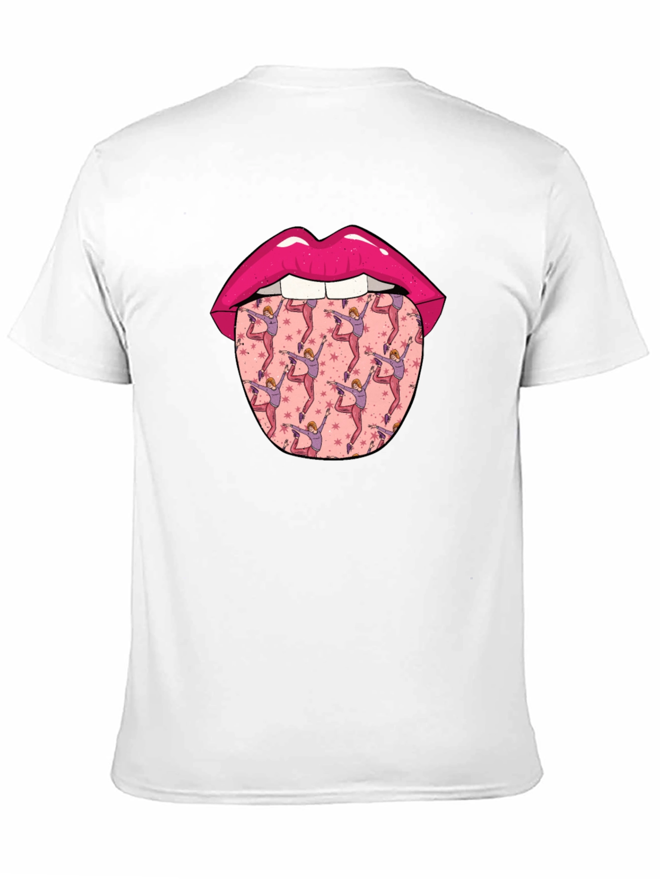 Lips and Dancer Tongue Graphic Tee - Black