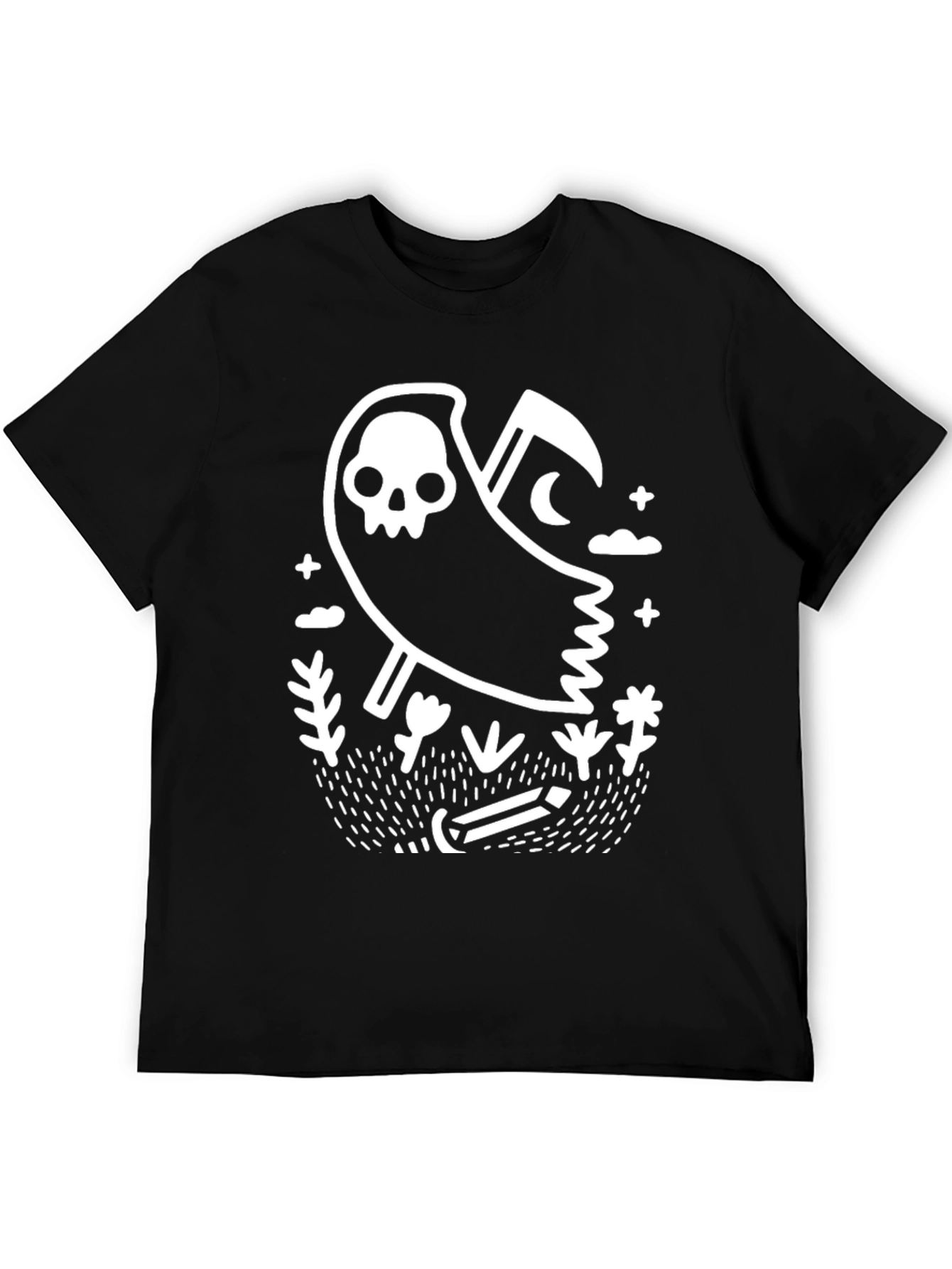 Grim Reaper Graphic Tee - Black Cotton T-Shirt