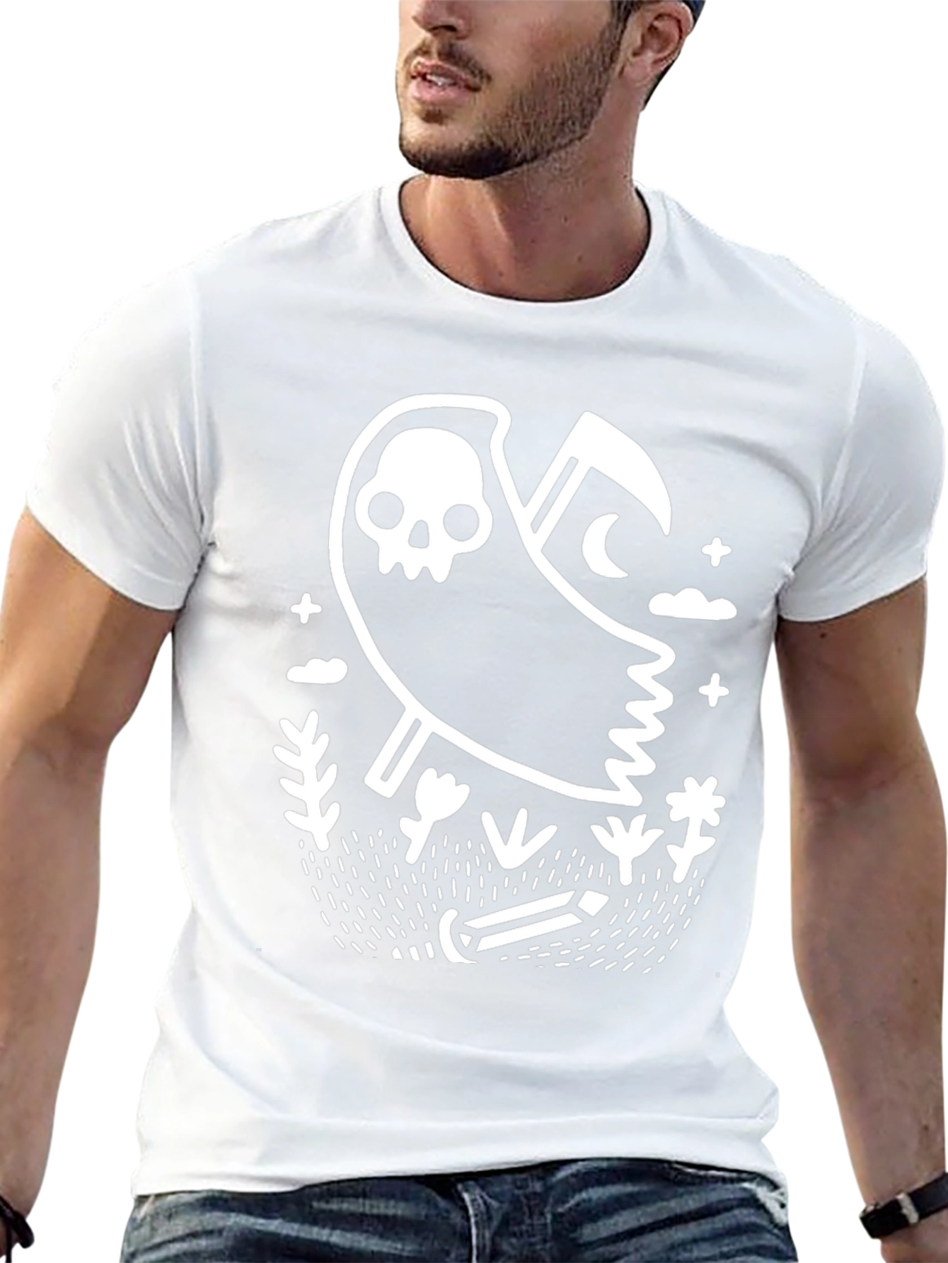 Grim Reaper Graphic Tee - Black Cotton T-Shirt