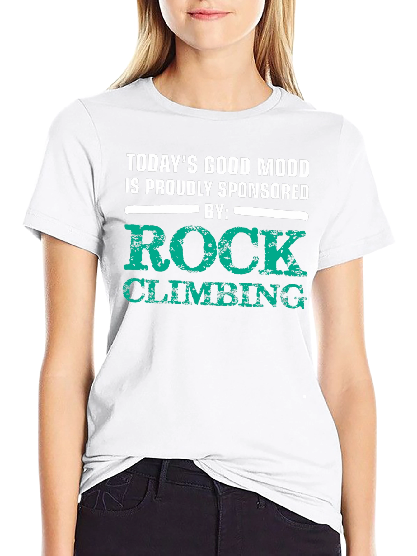 Rock Climbing Sponsored Good Mood Black T-Shirt
